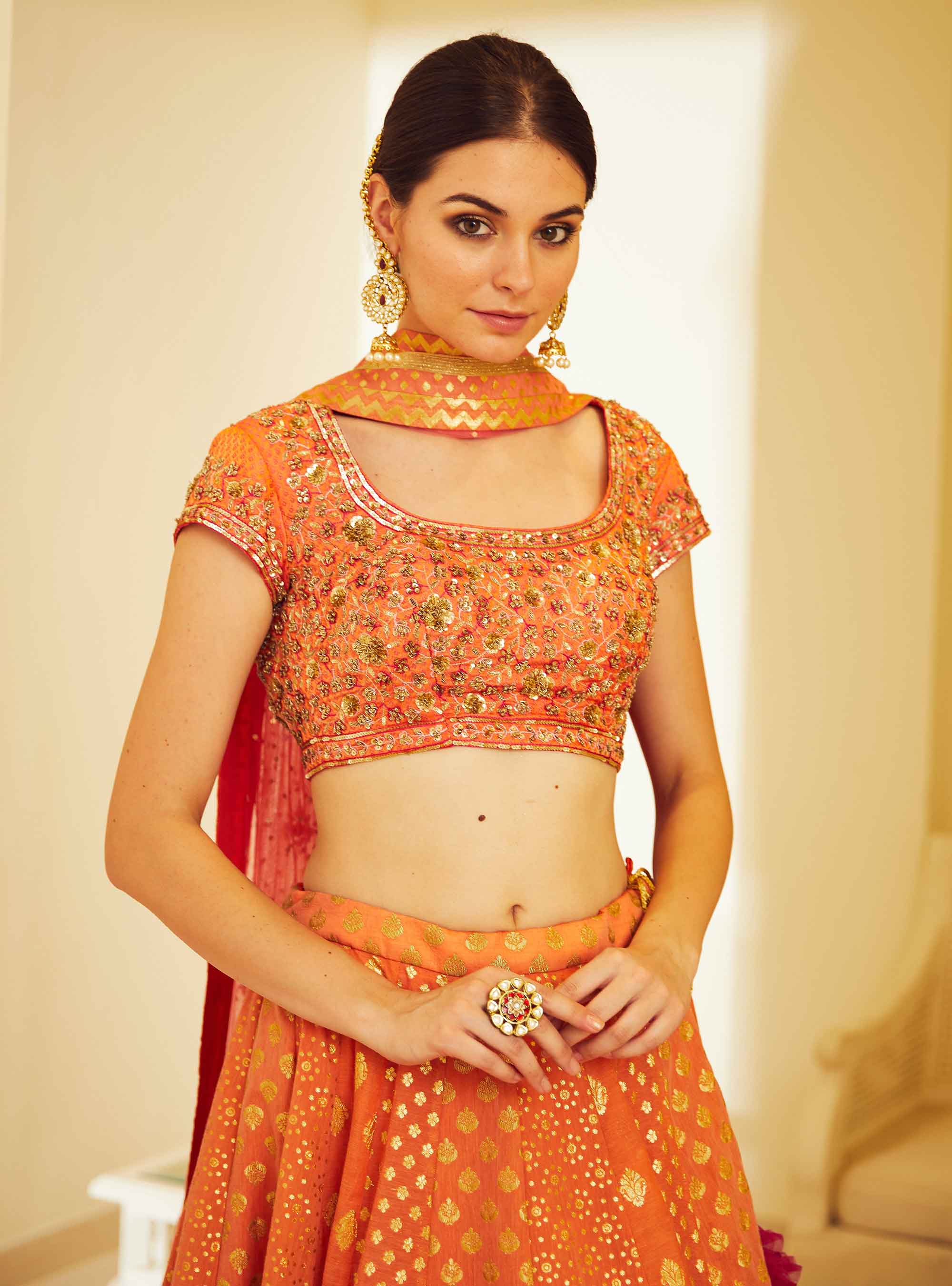 Orange Lehenga Set
