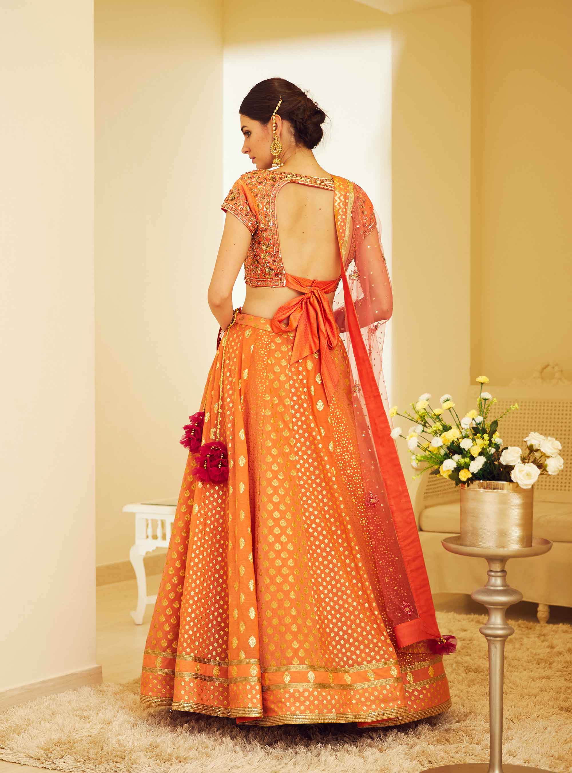 Orange Lehenga Set