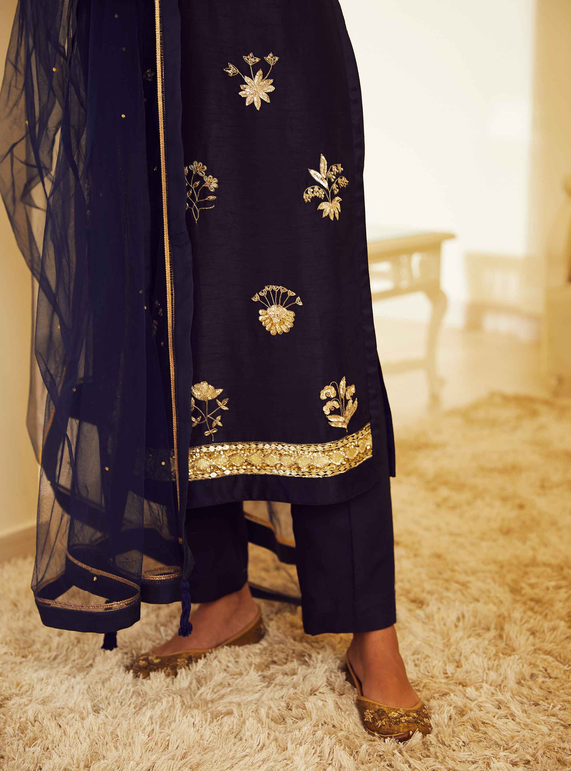 Navy Blue Kurta Set