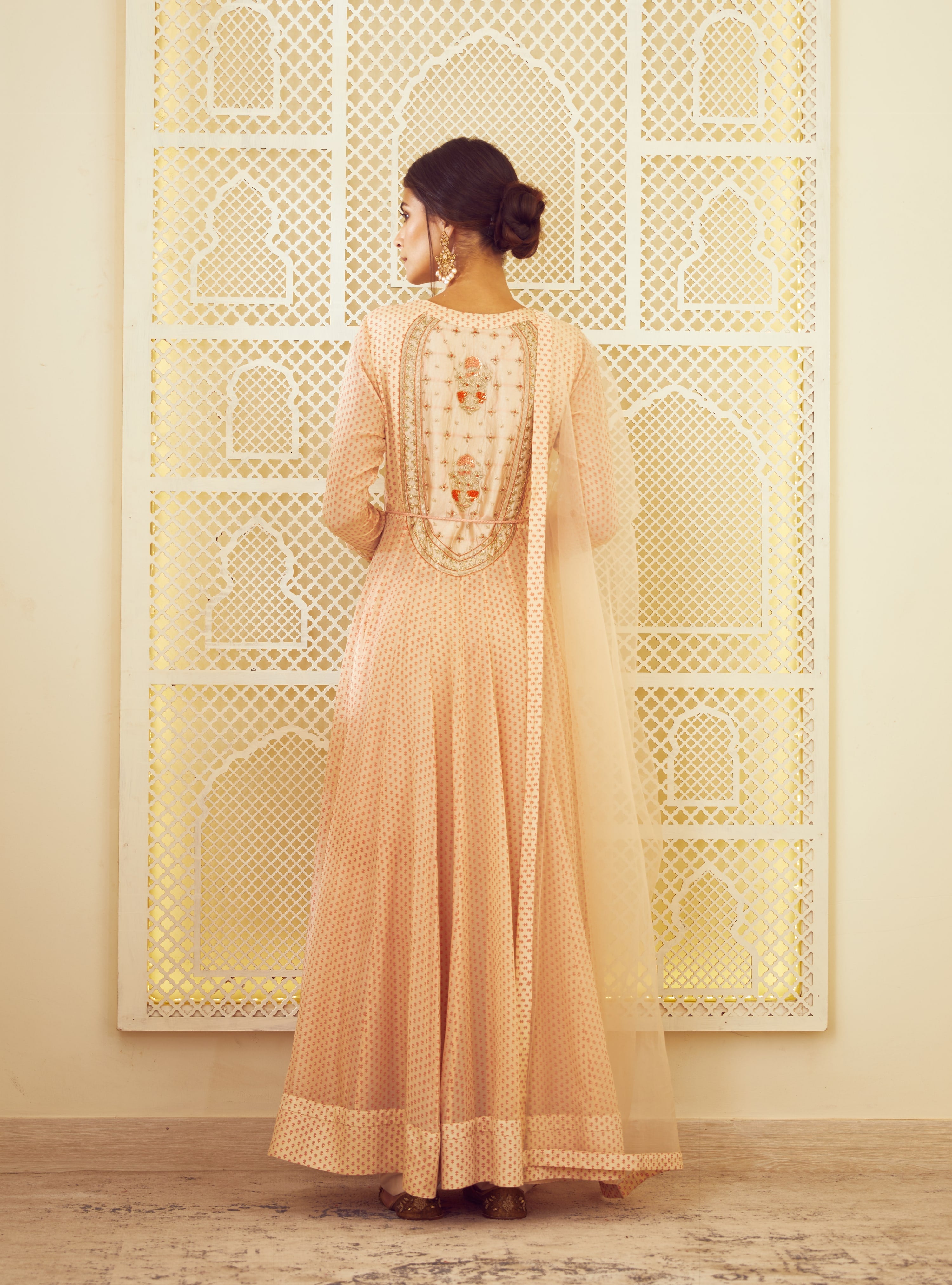 Beige Anarkali Set