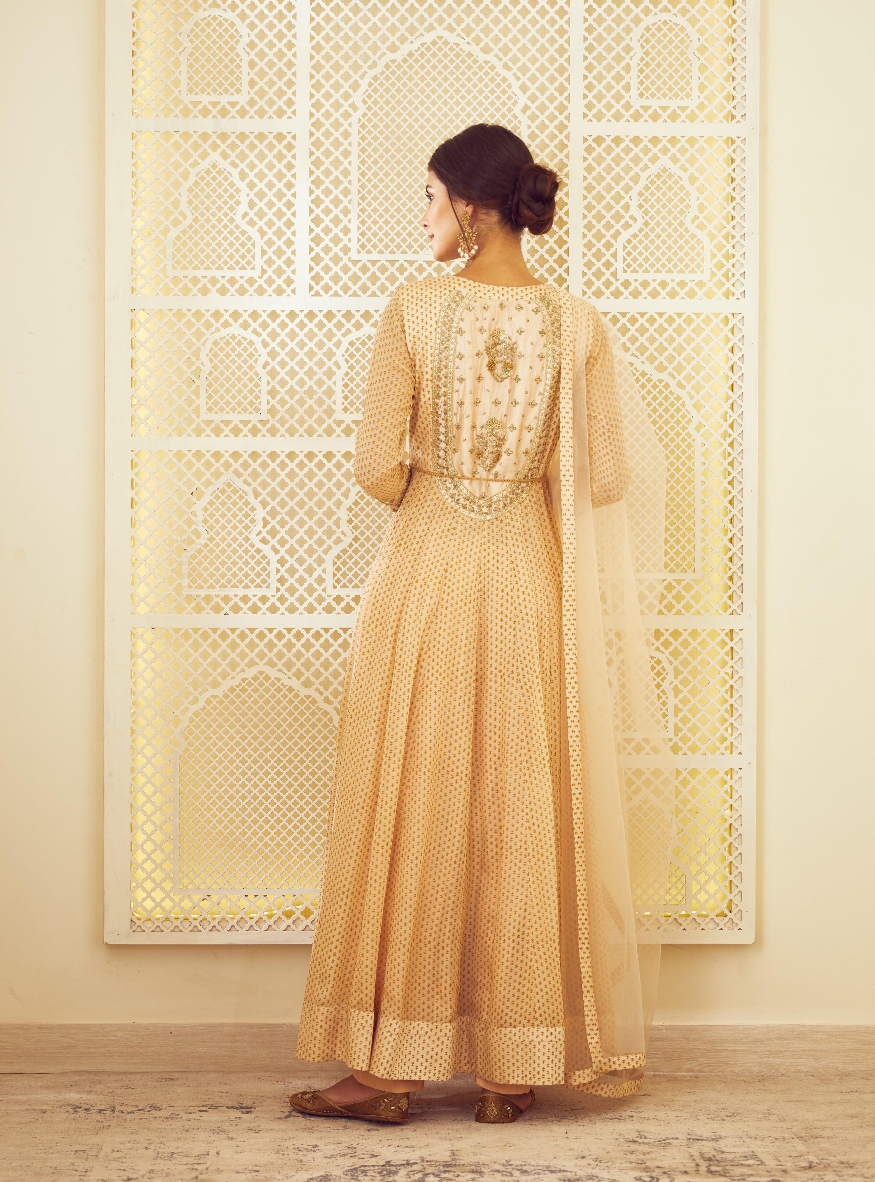 Beige Anarkali Set