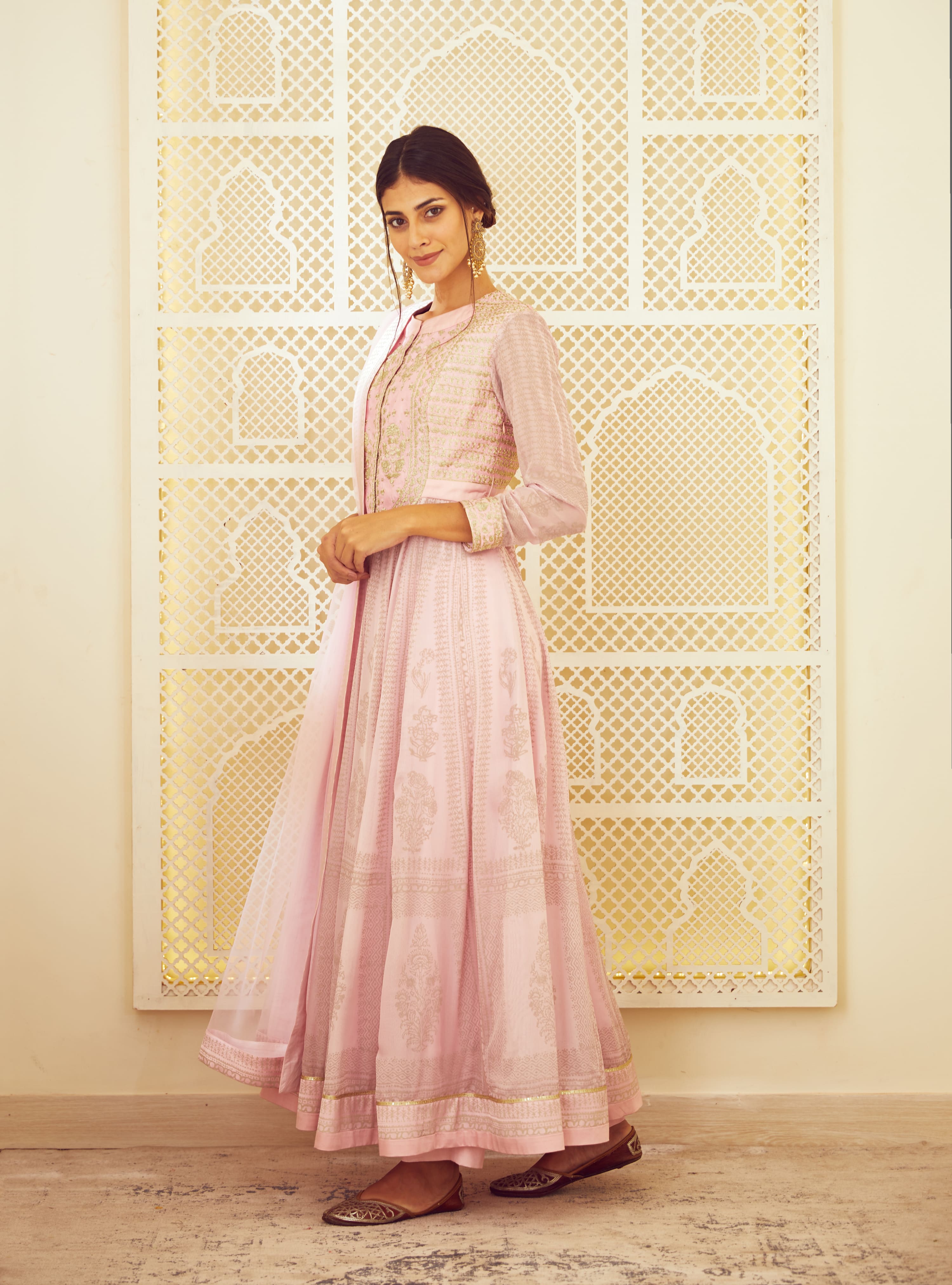 Light Pink Anarkali Set