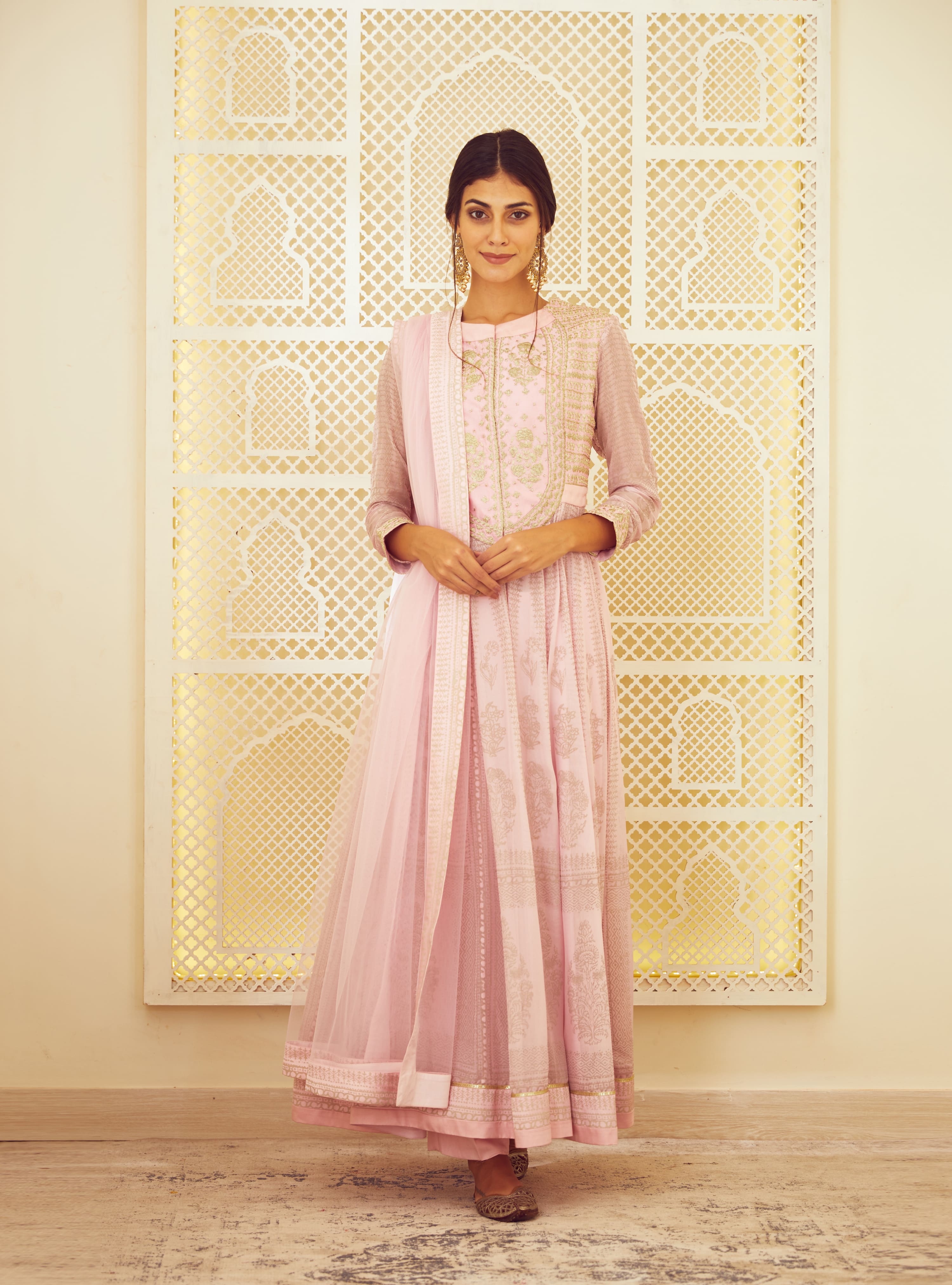 Light Pink Anarkali Set