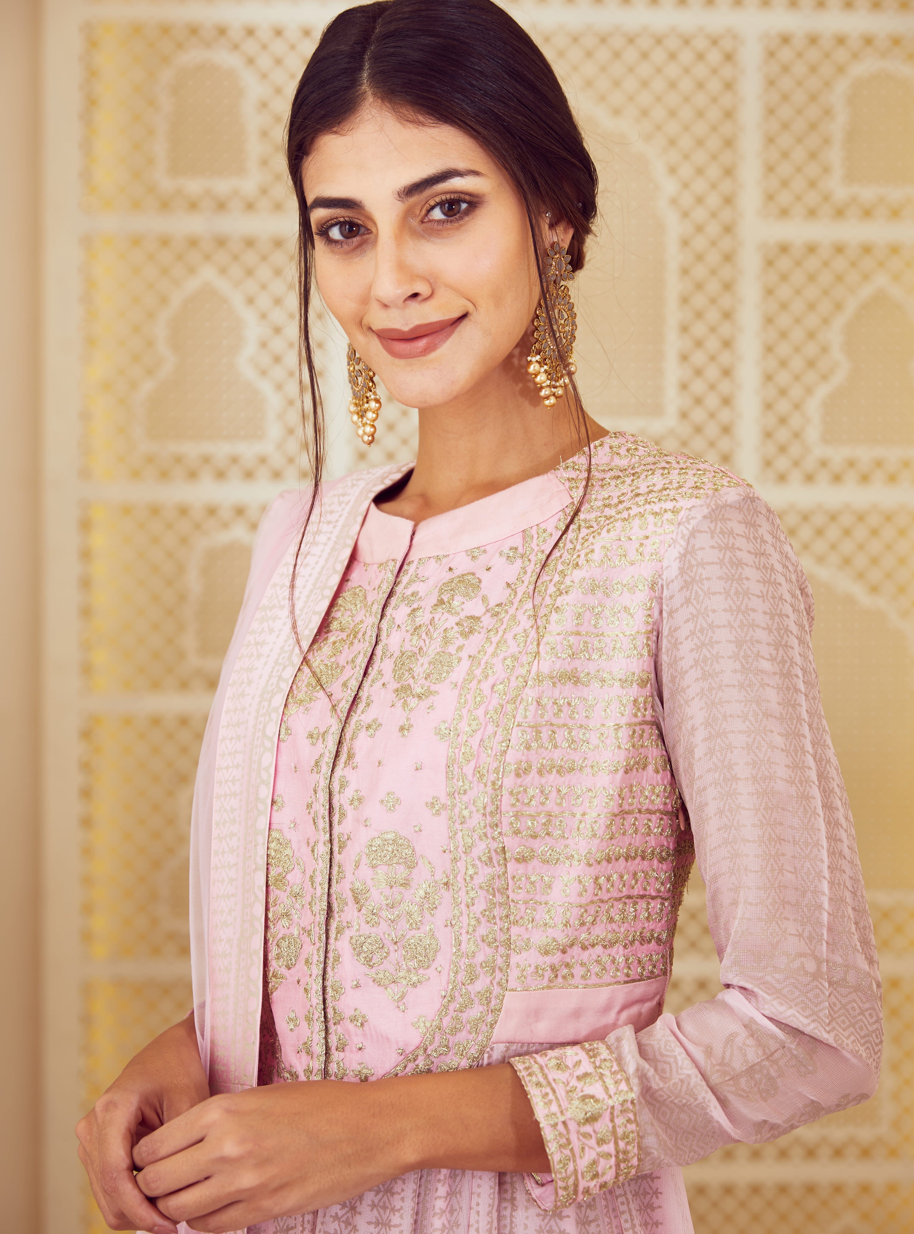 Light Pink Anarkali Set