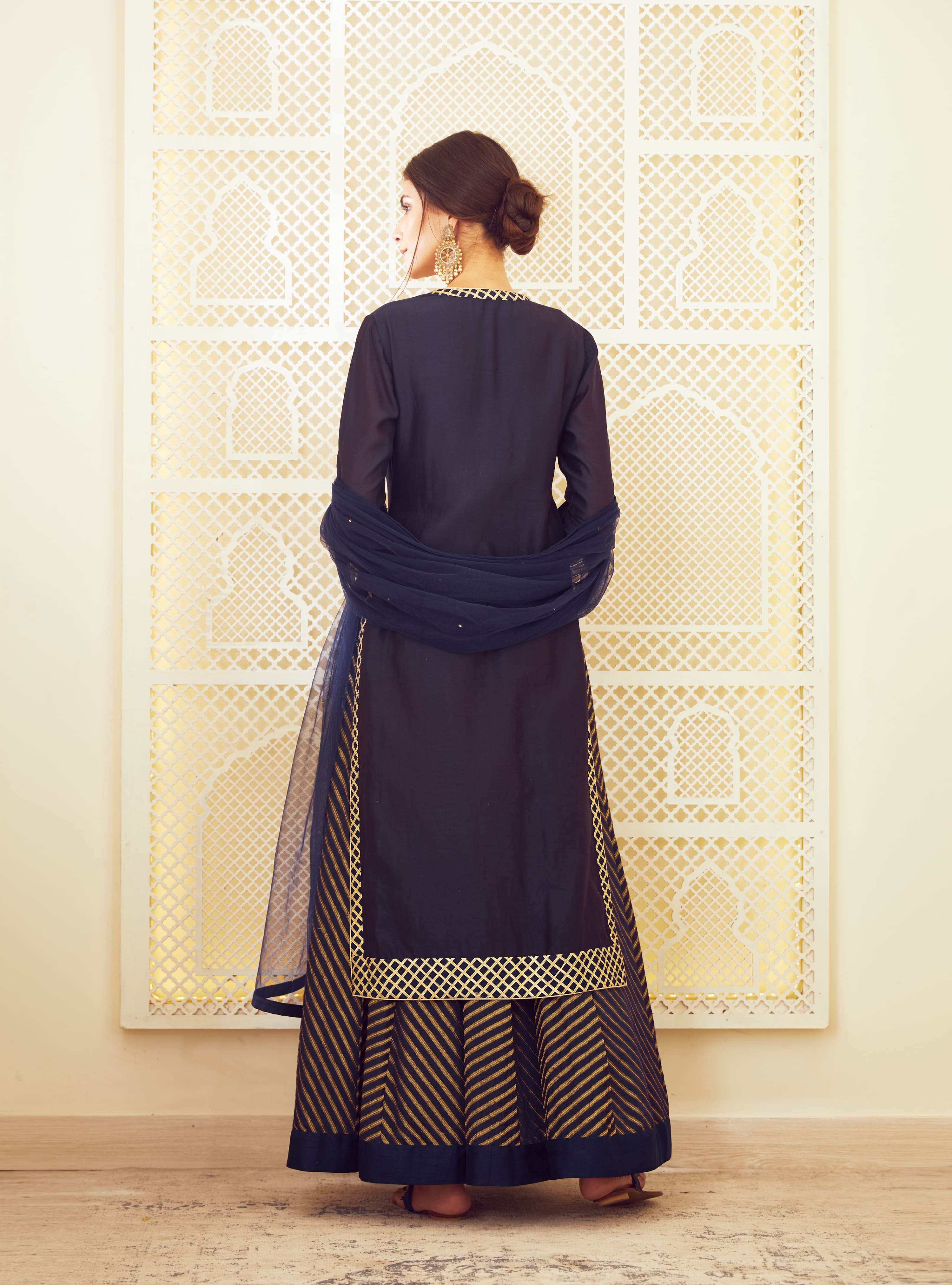 Navy Blue Kurta and skirt set