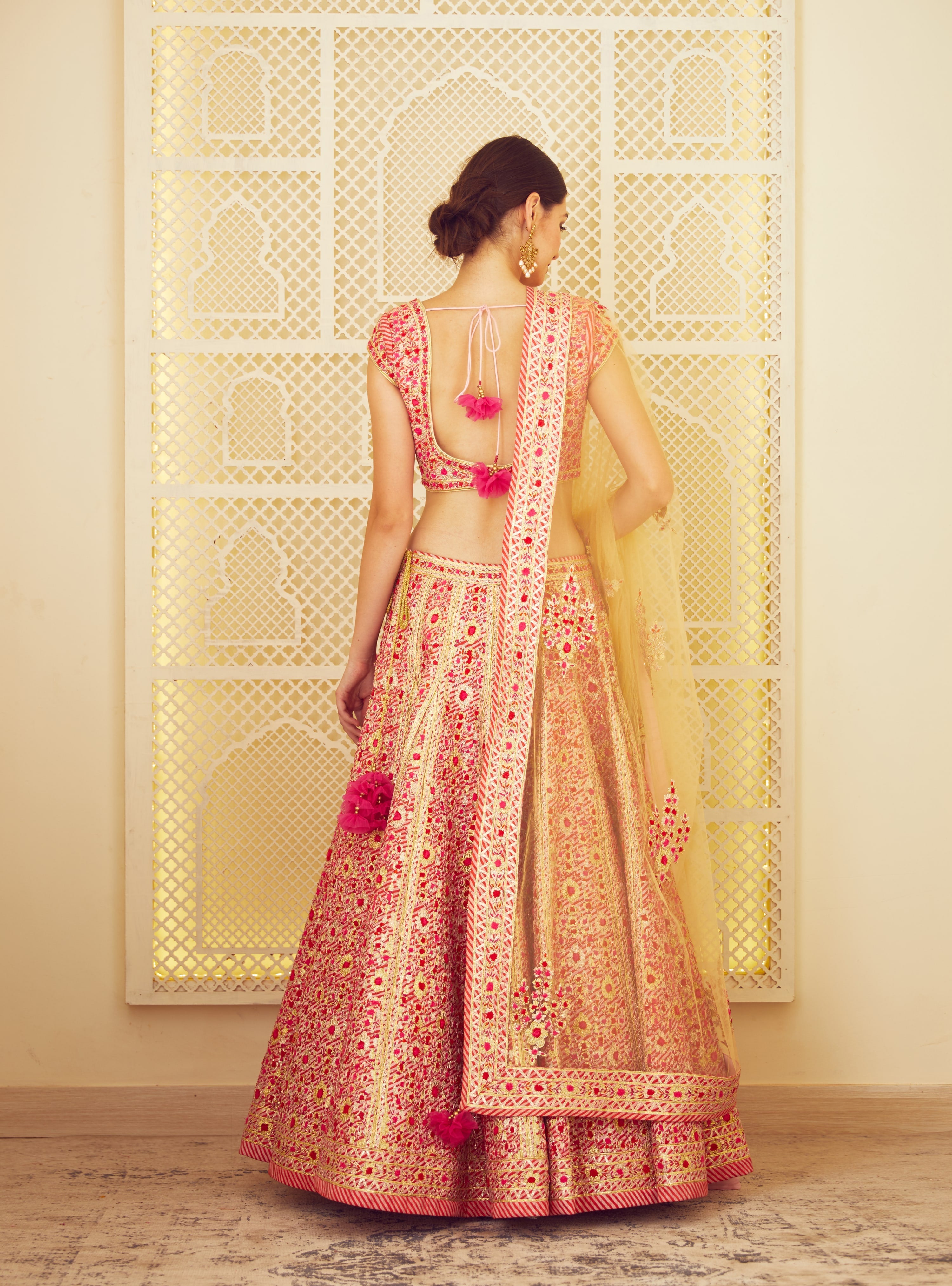 Red Pink Lehenga Set