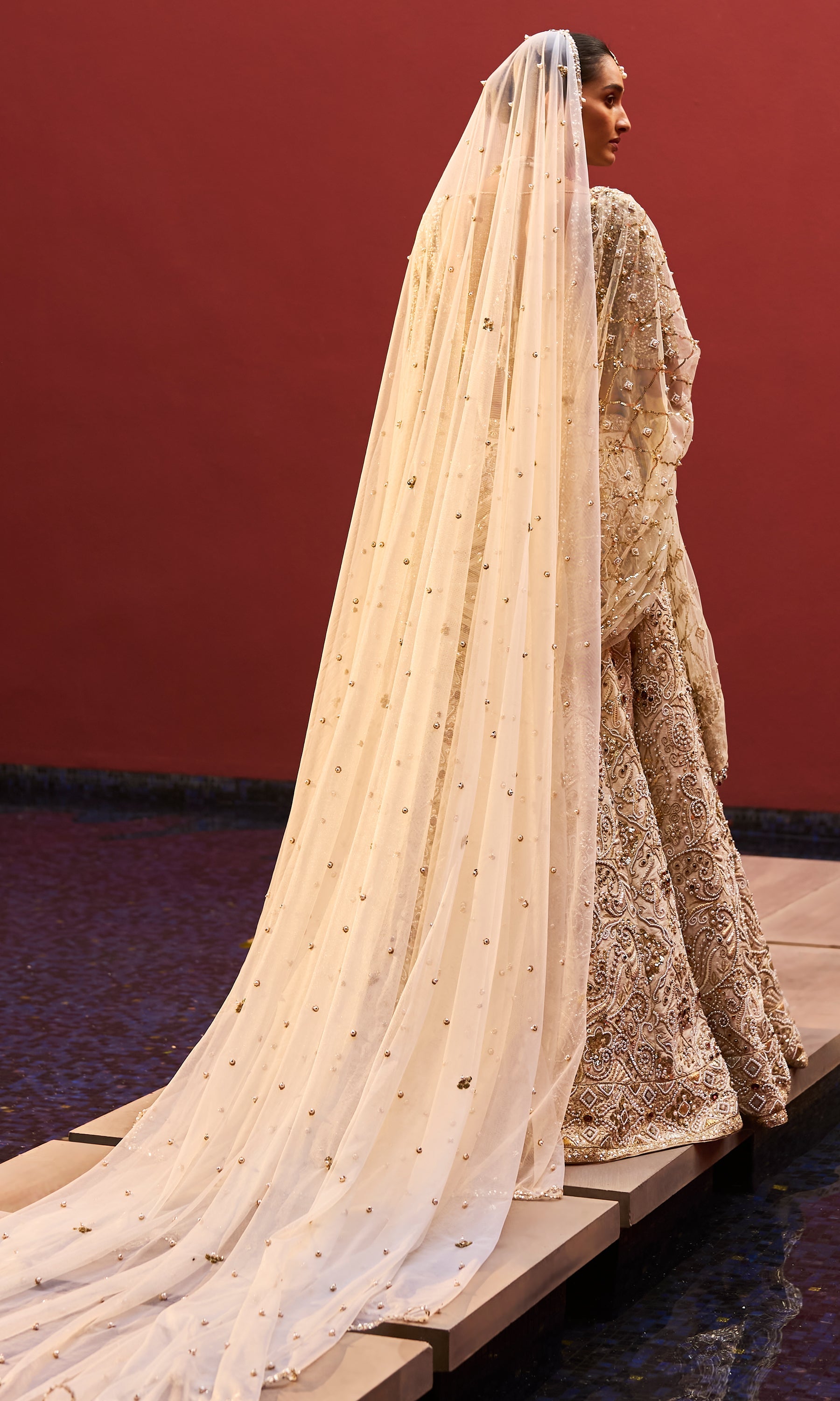 Ivory Regal Jeweled Lehenga Set