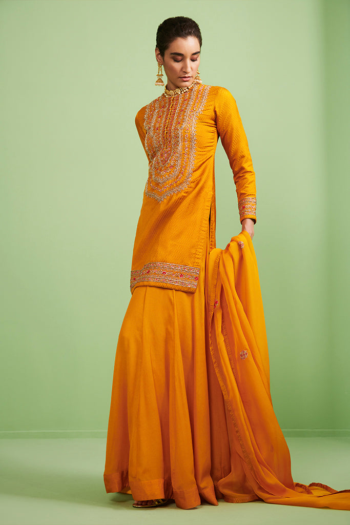 Mustard Kurta & Sharara Set
