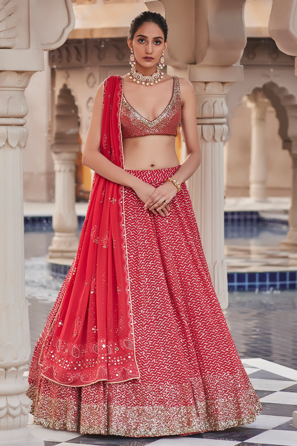 Burnt Orange Lehenga