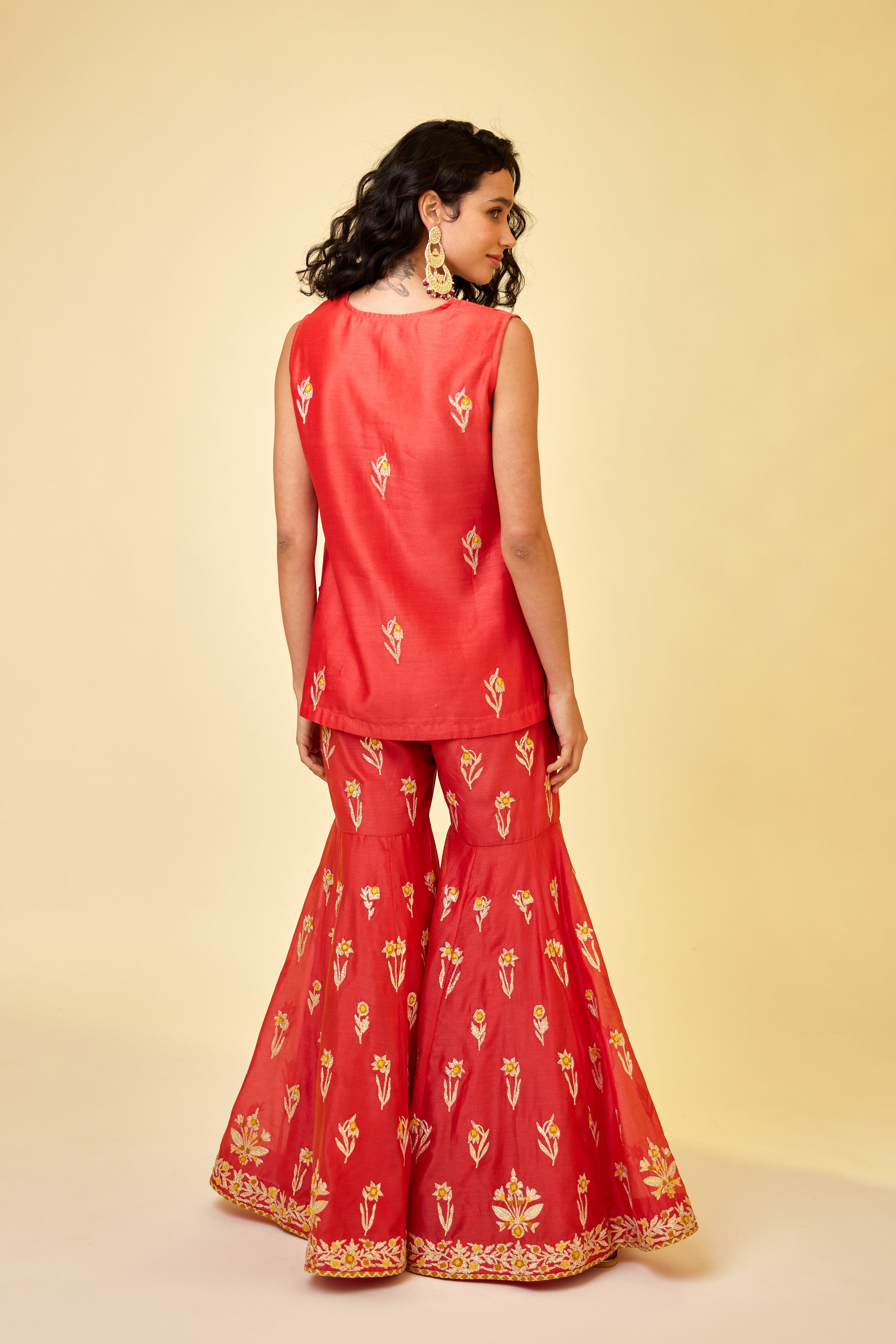 Spicy Orange Sharara Set