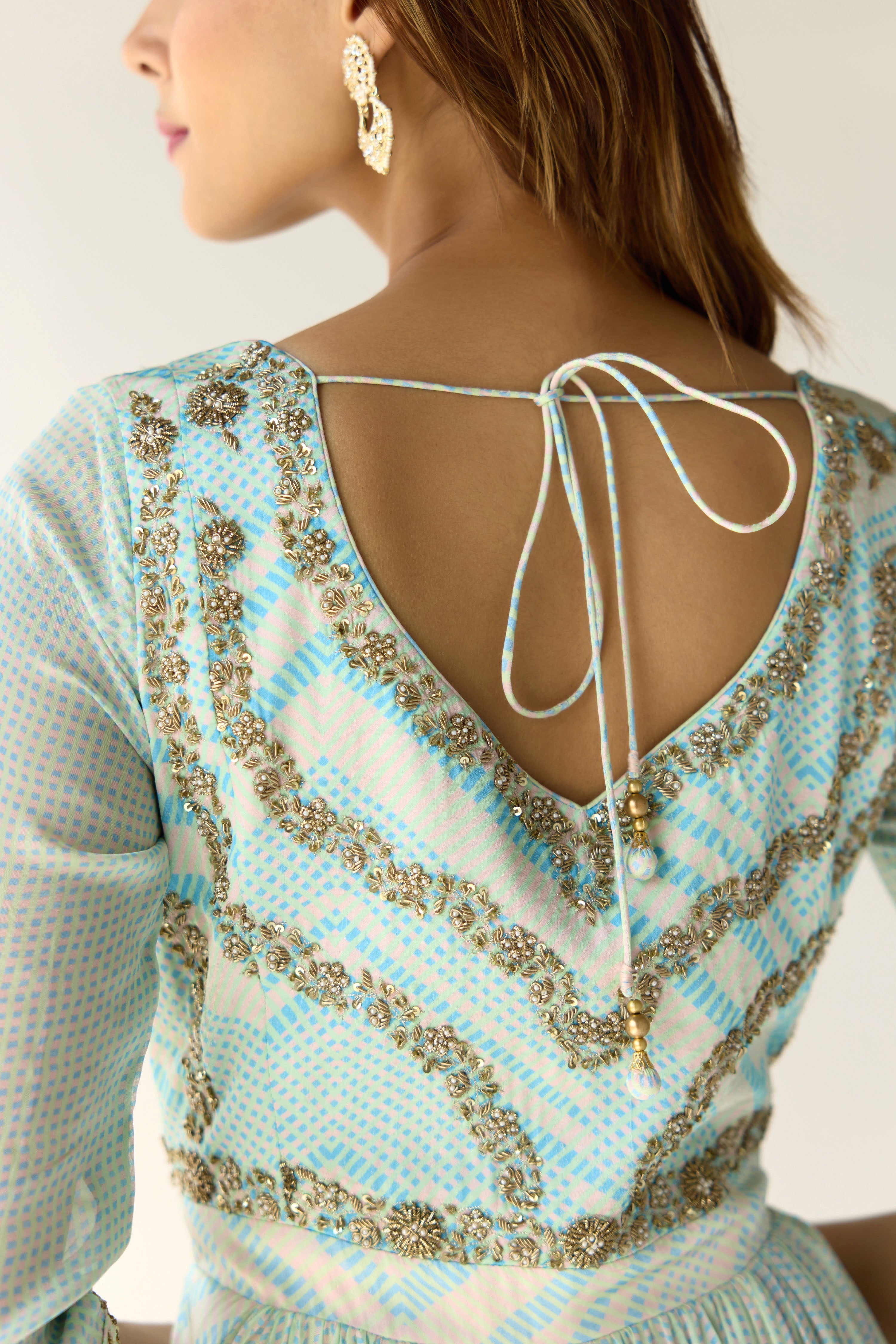 Whispering Blue Anarkali Set