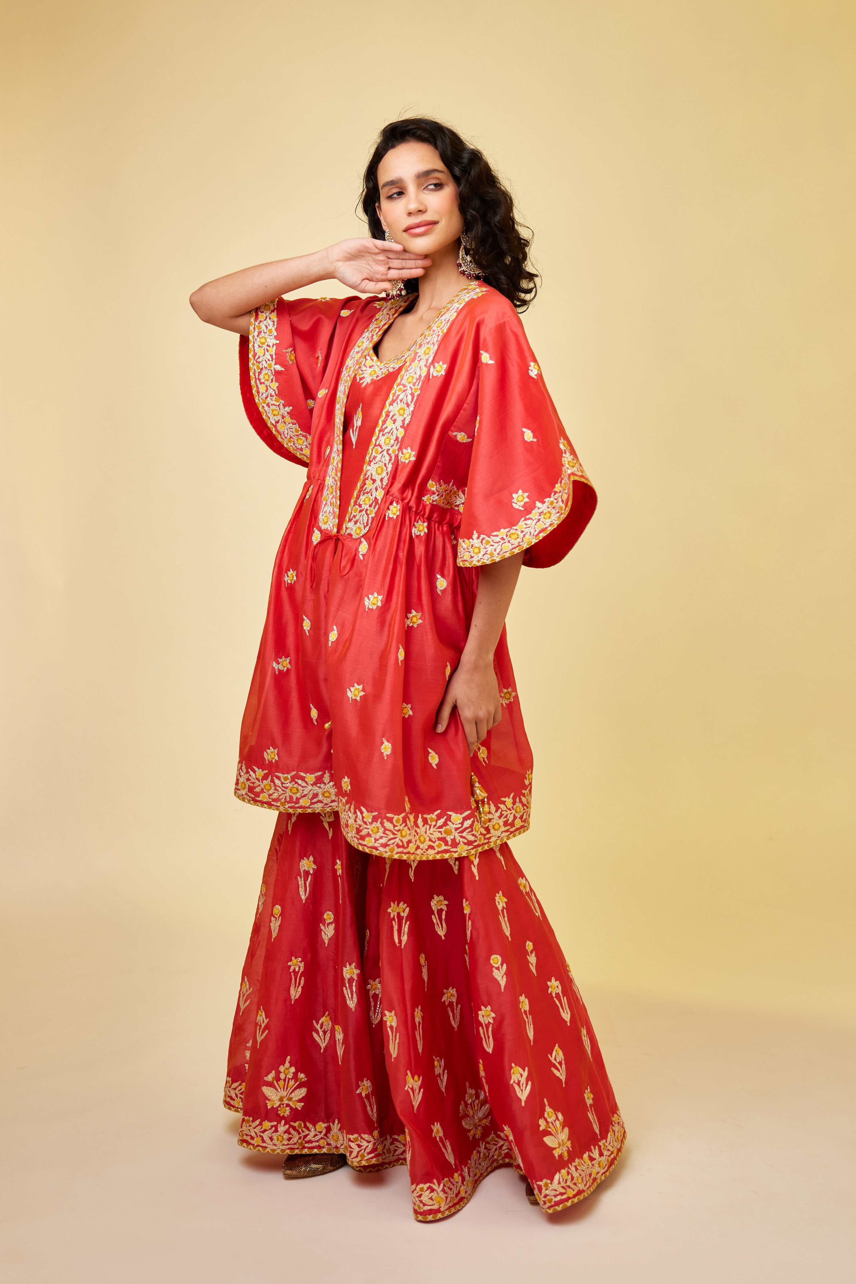 Spicy Orange Sharara Set