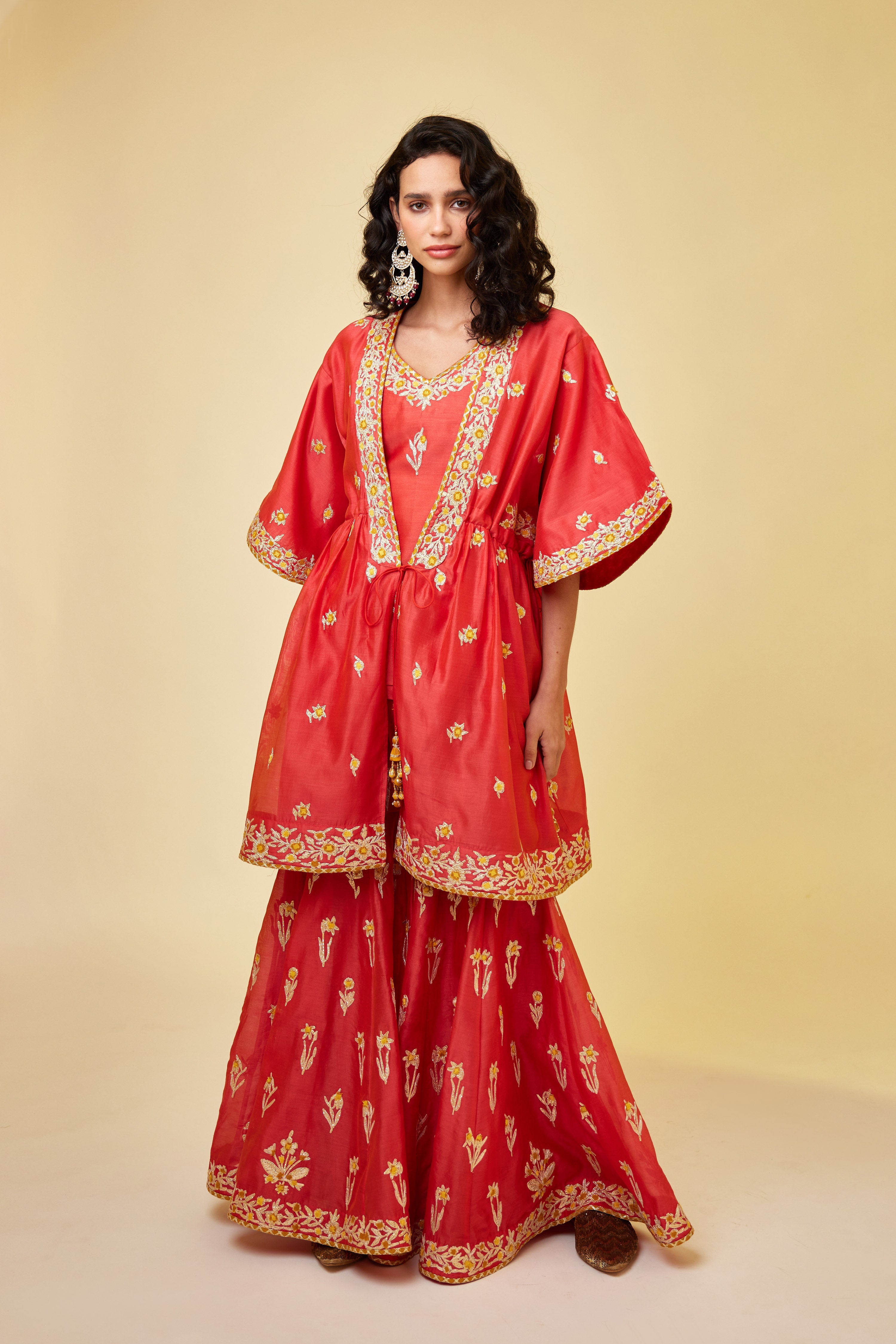Spicy Orange Sharara Set