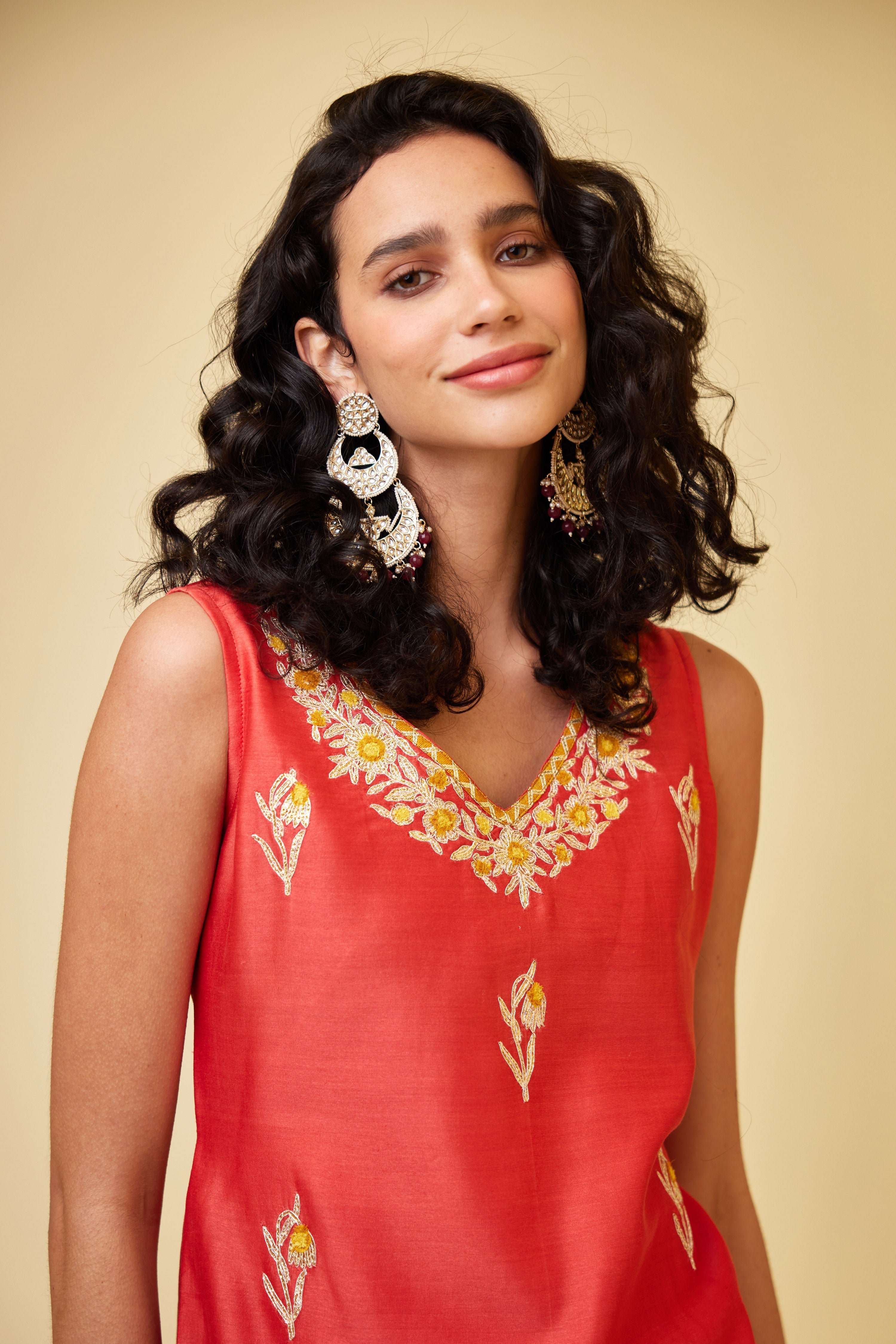 Spicy Orange Skirt Set