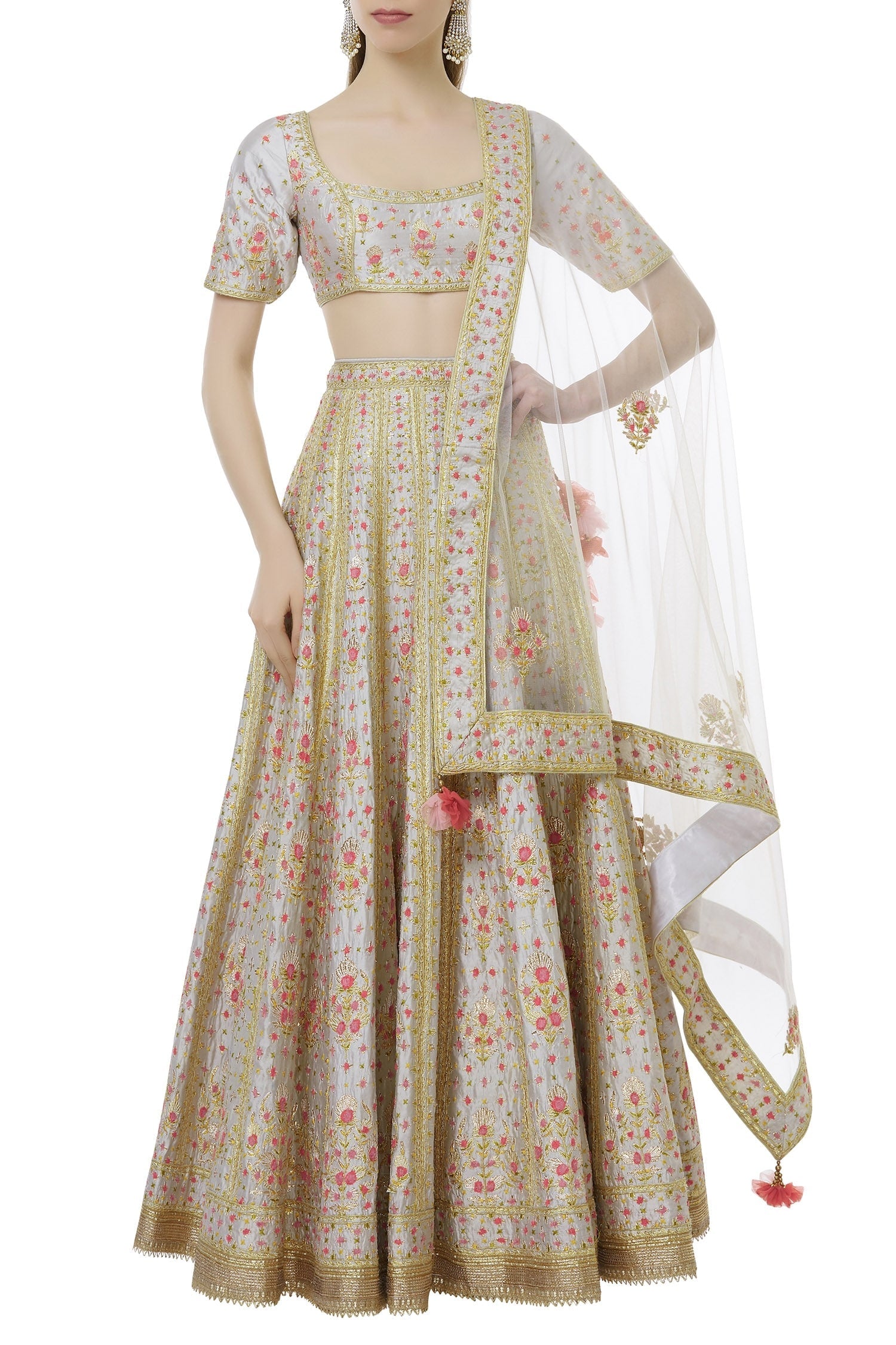 Greyish Blue Lehenga Set