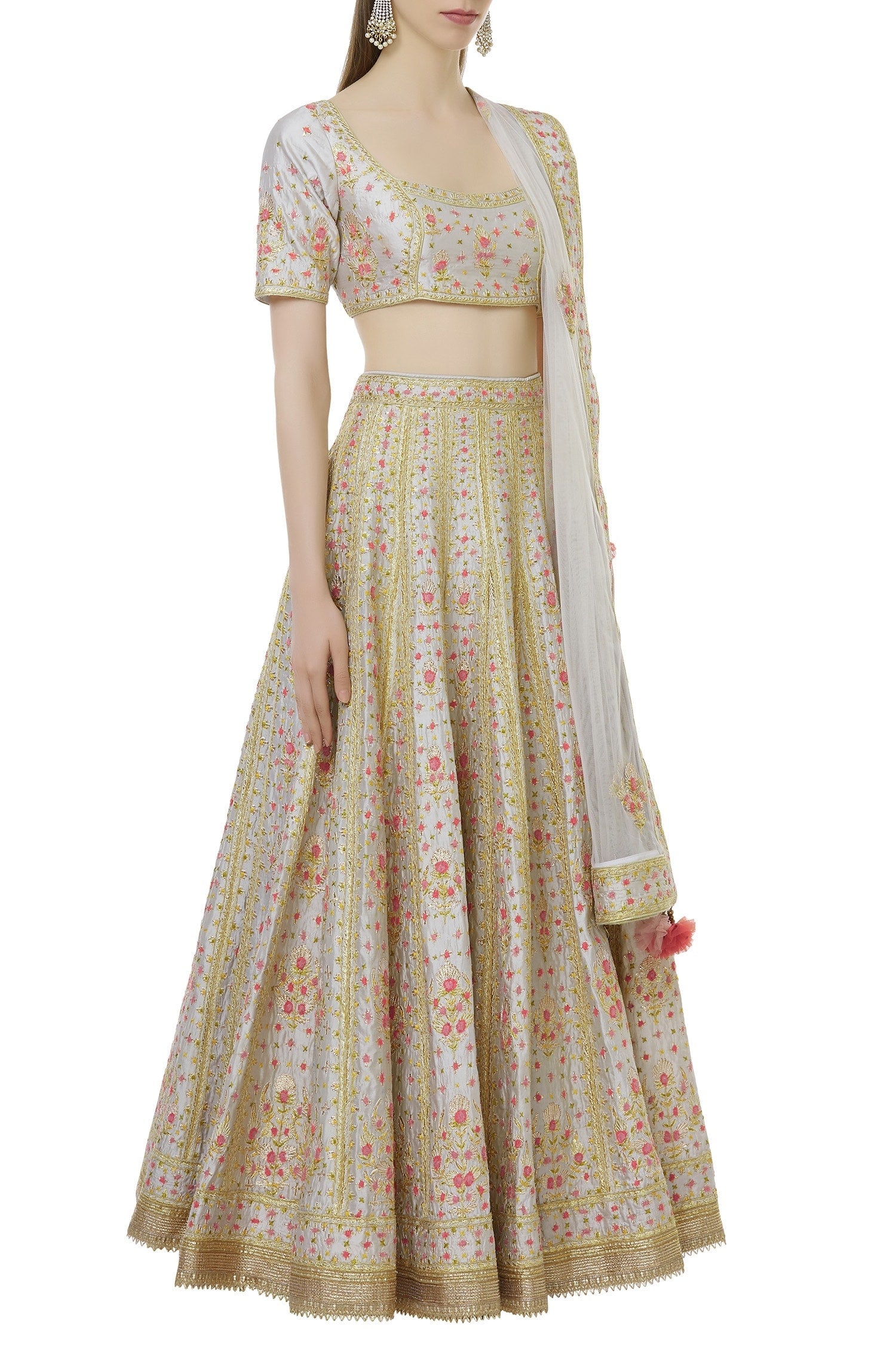 Greyish Blue Lehenga Set