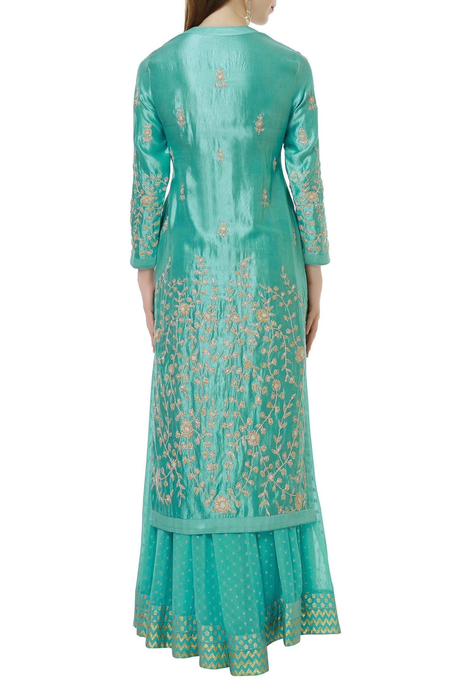 Sea Blue Kurta & Lehenga Set