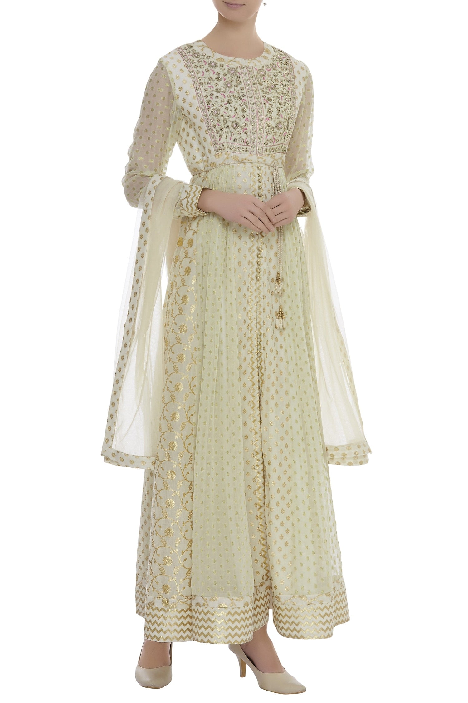 Ivory Anarkali Set as seen on Masoom Minawala