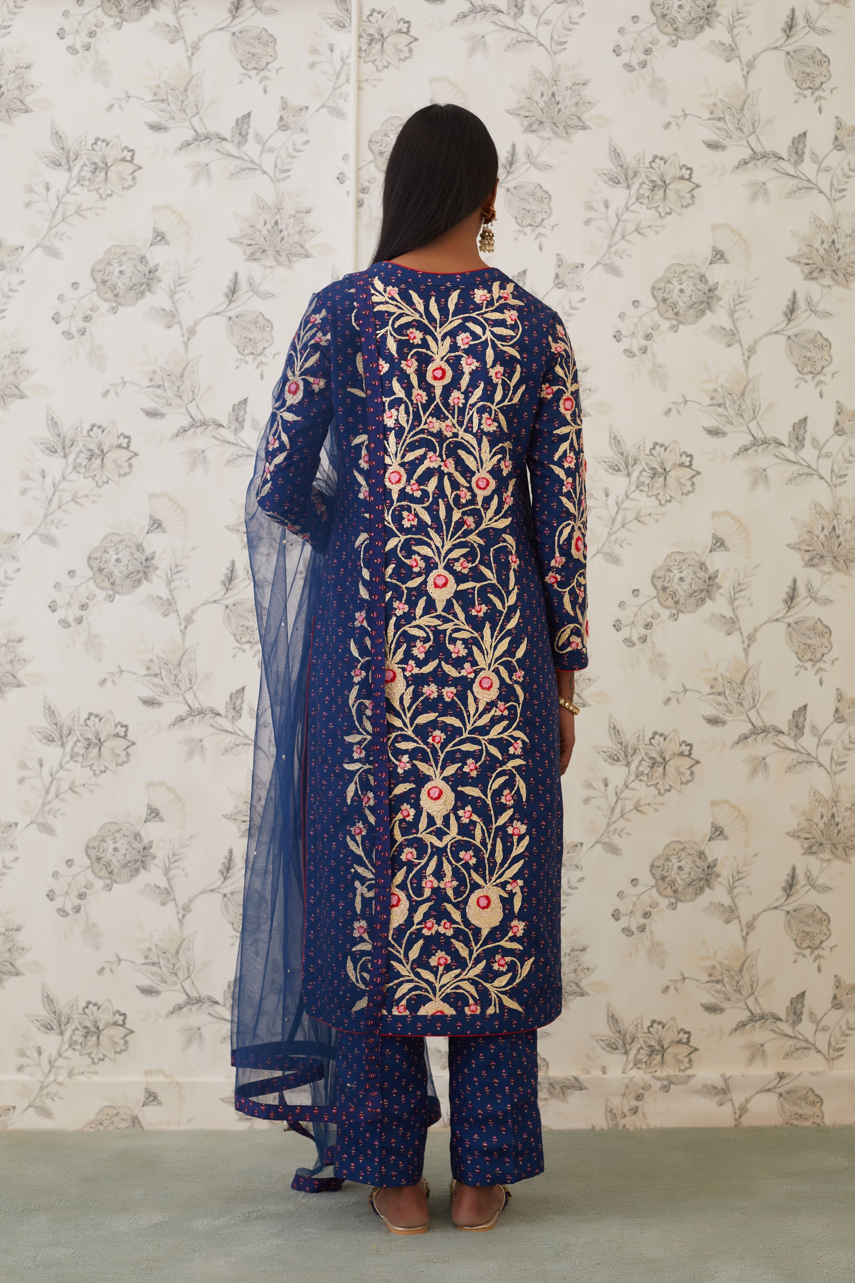 Navy Blue Kurta Set