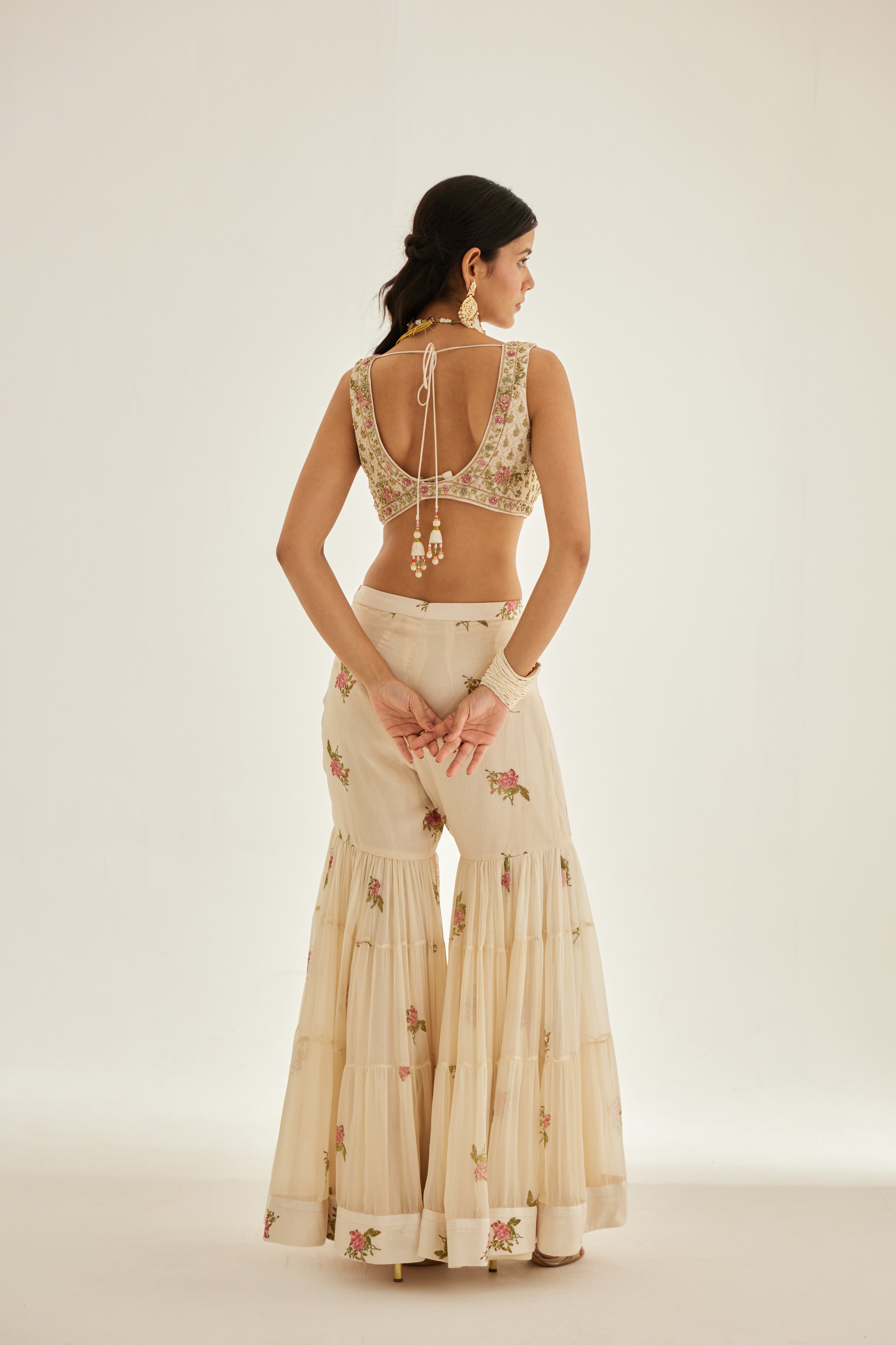 Papyrus White Sharara Set