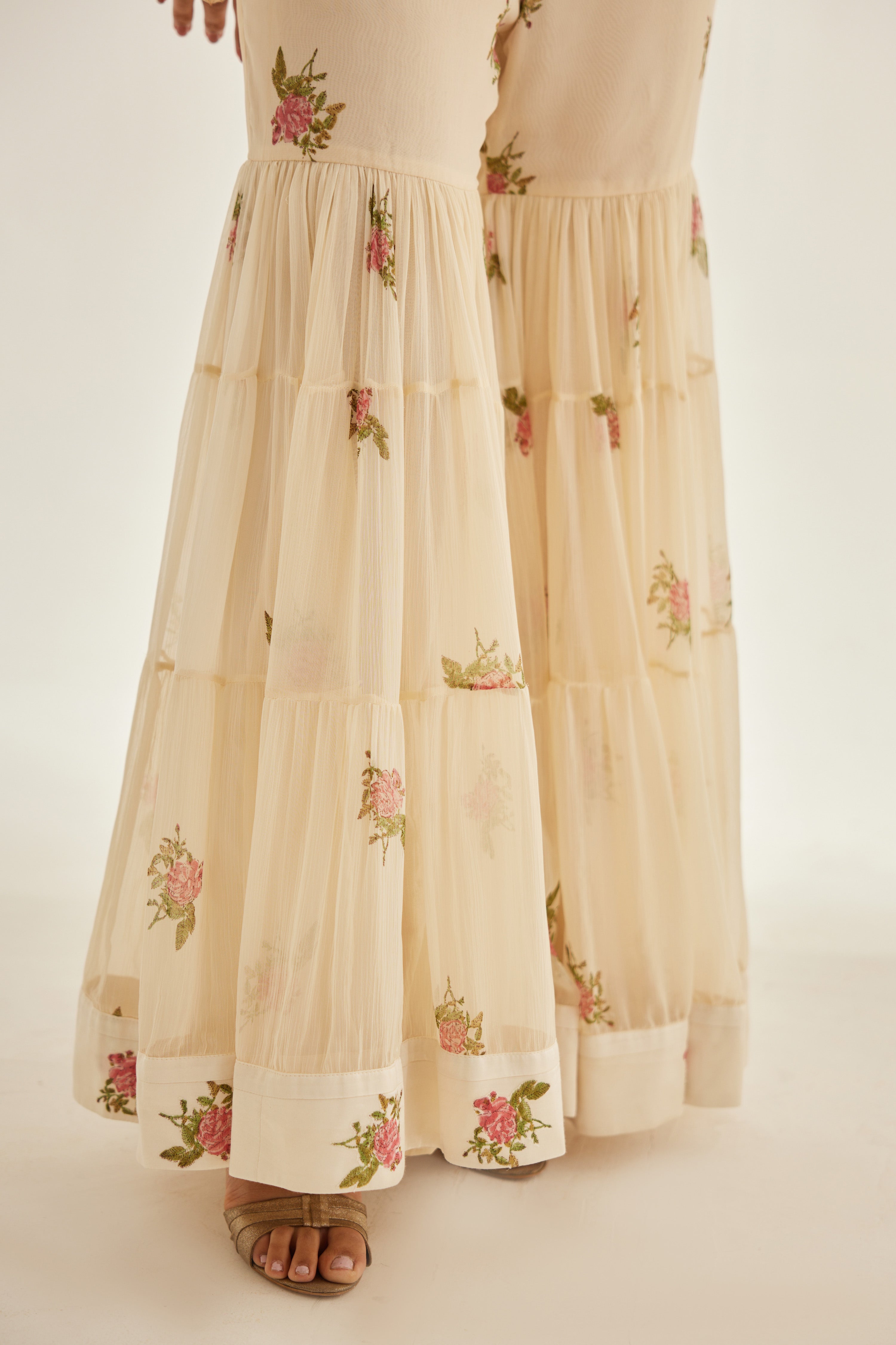 Papyrus White Sharara Set