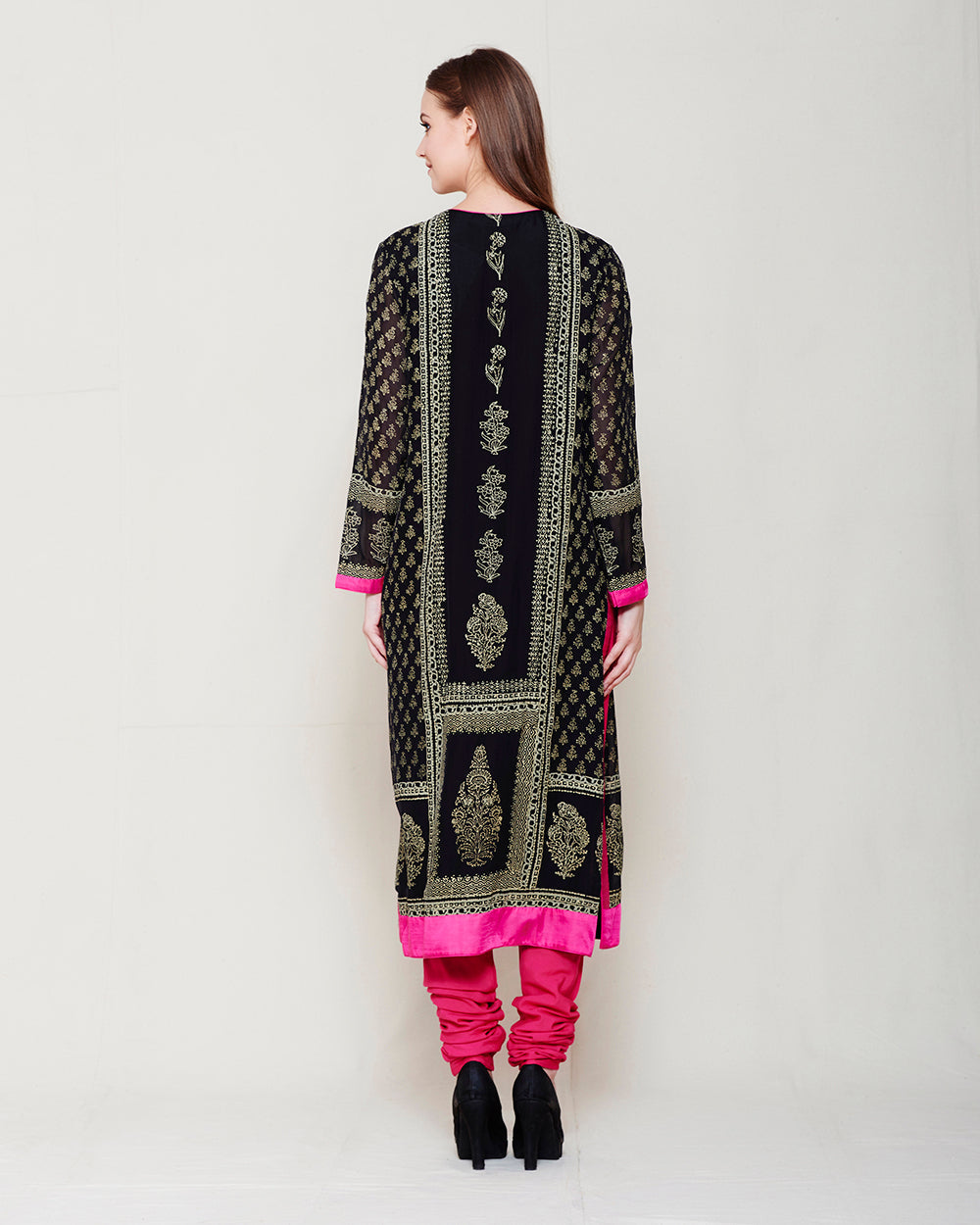 Black Beige Kurta Set