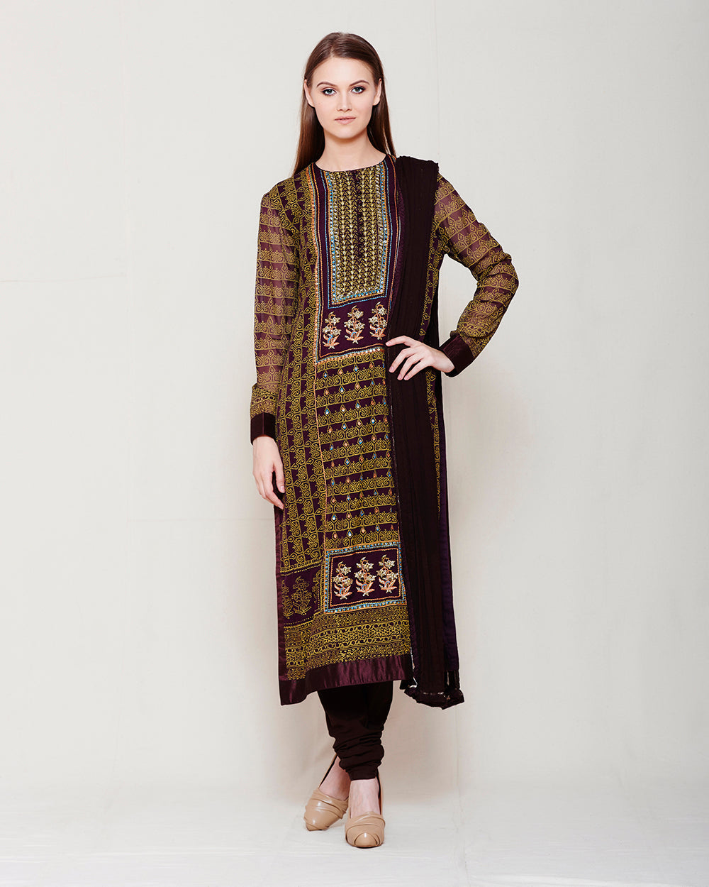 Dark Brown Kurta Set