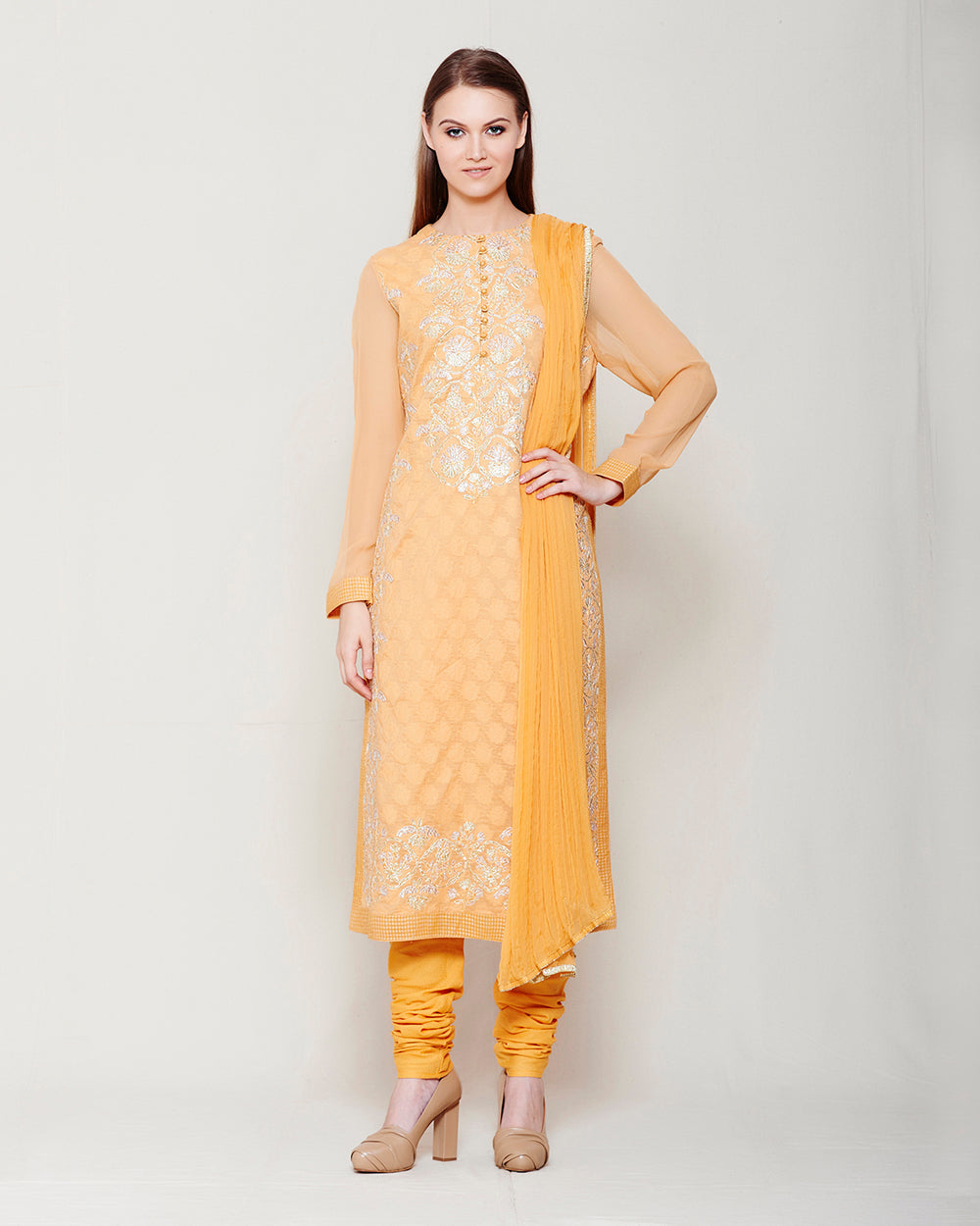 Light Orange Kurta Set