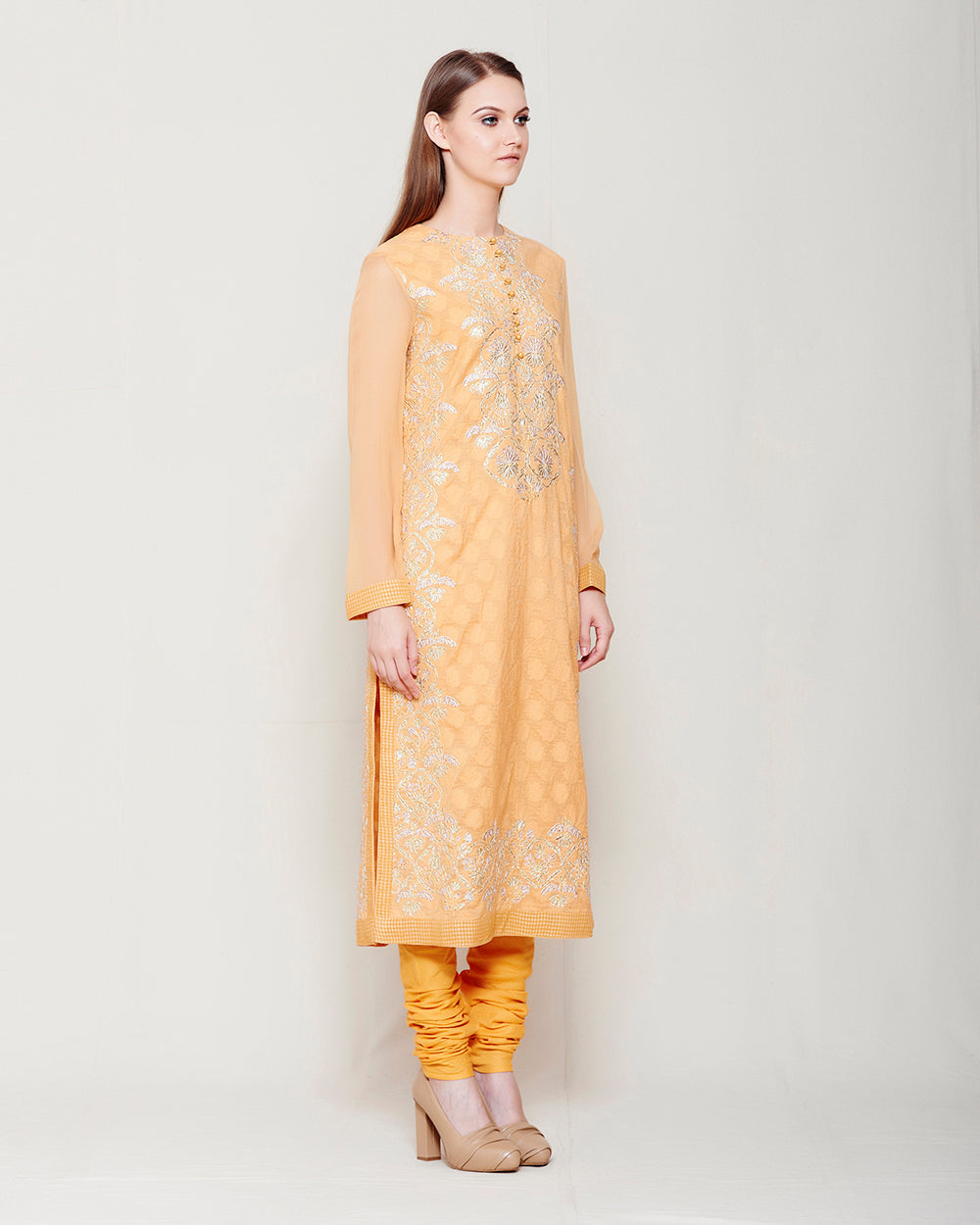 Light Orange Kurta Set