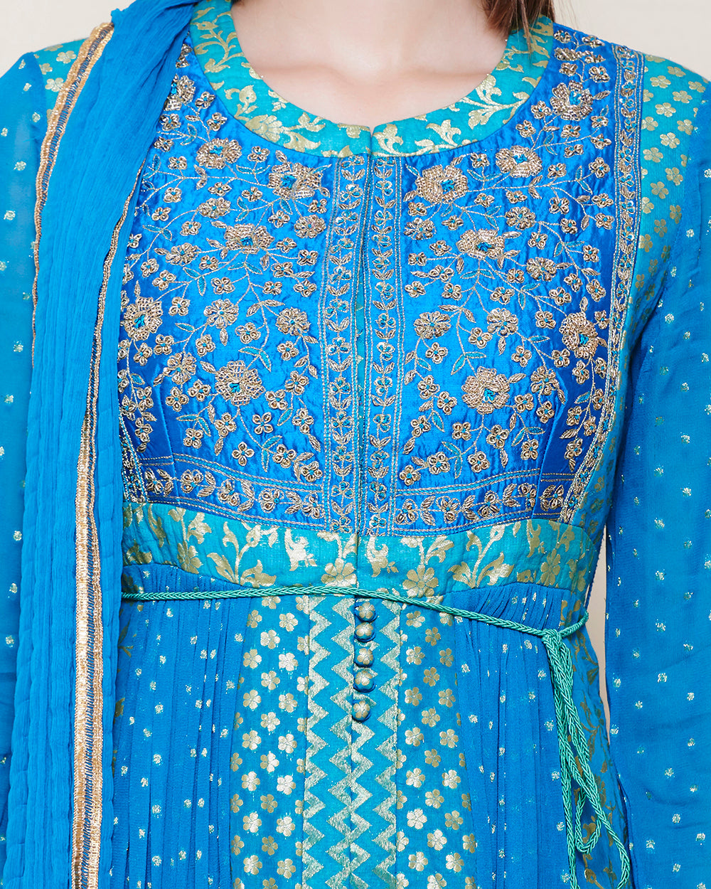Blue Anarkali set