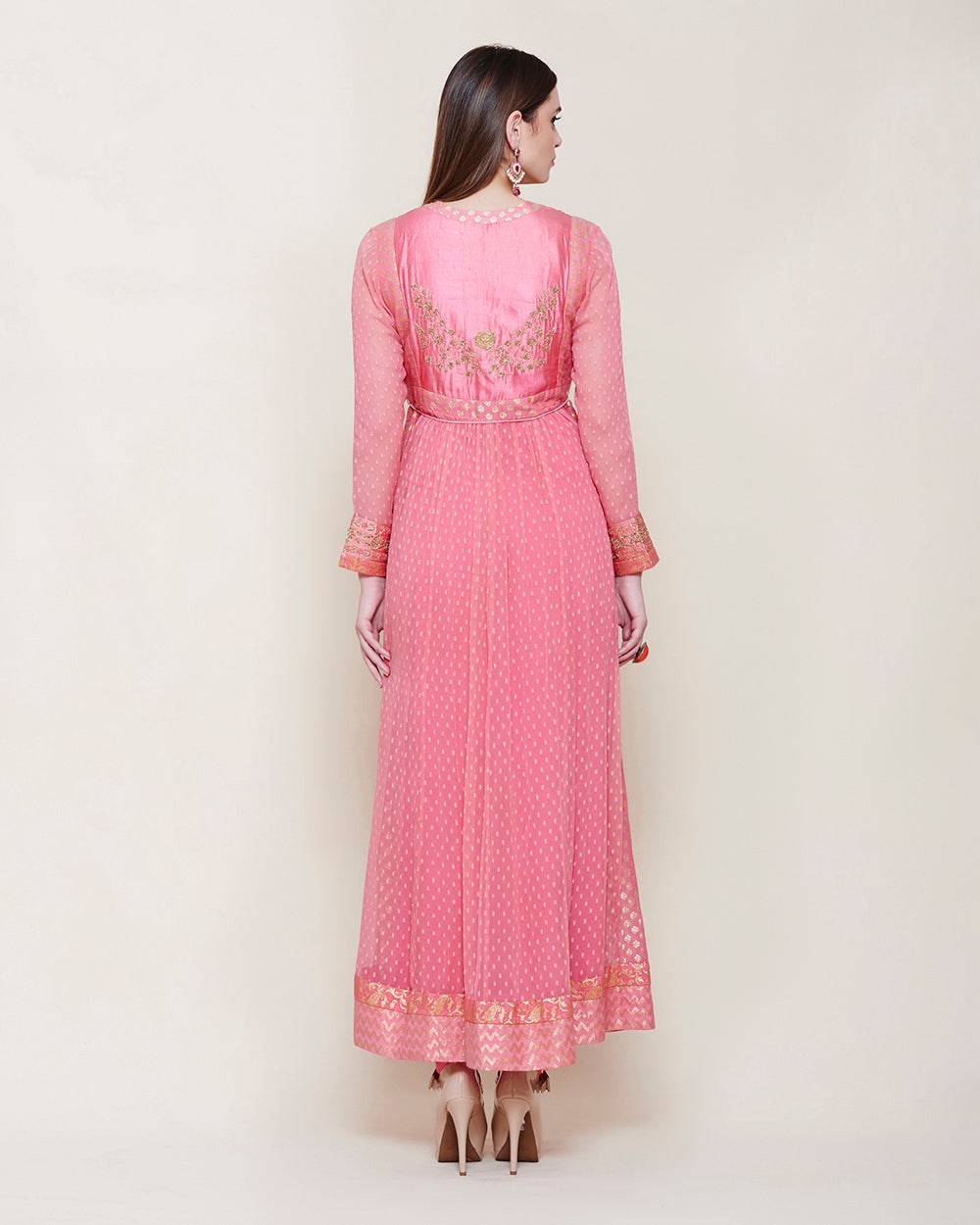 Coral Pink Anarkali Set
