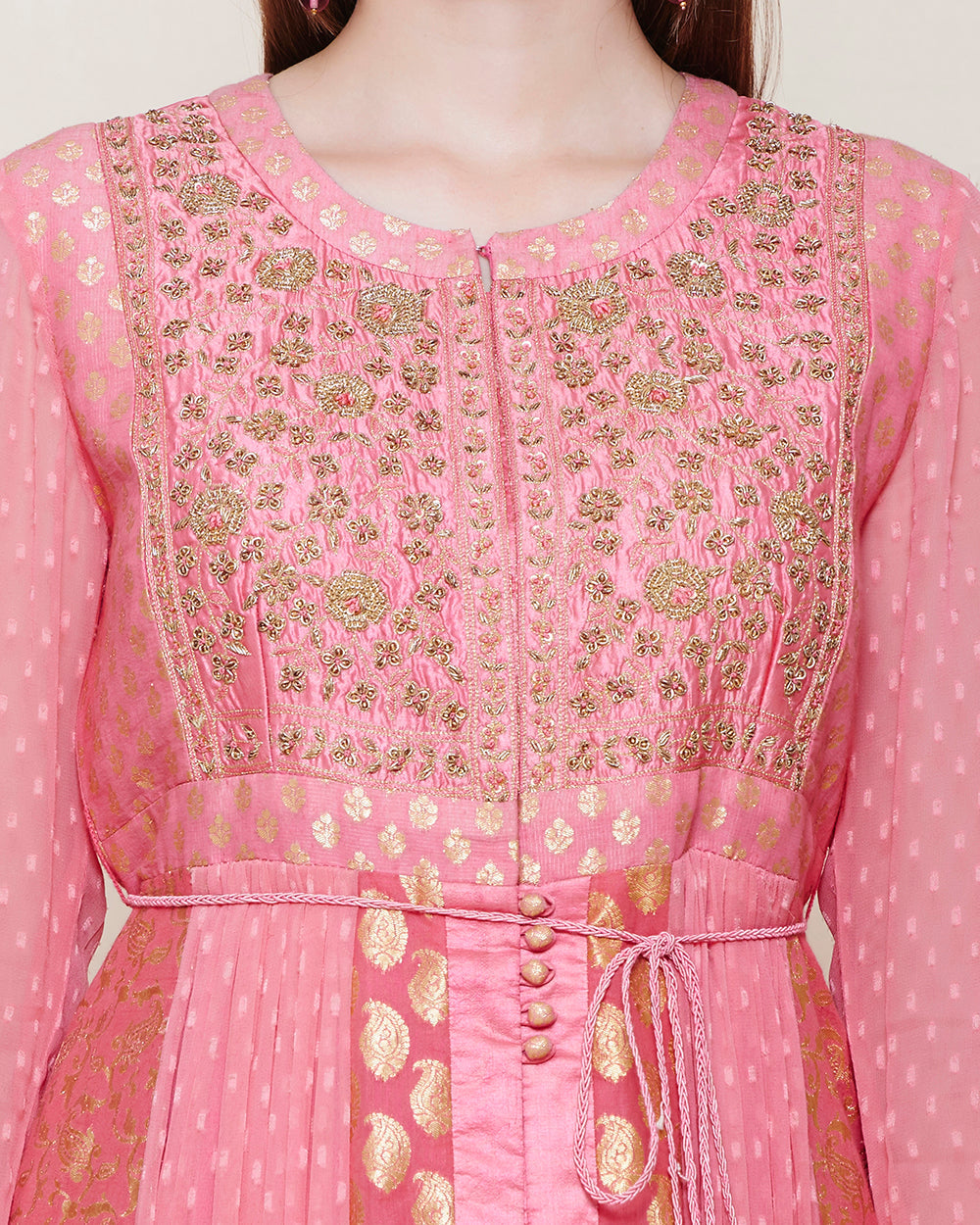 Coral Pink Anarkali Set