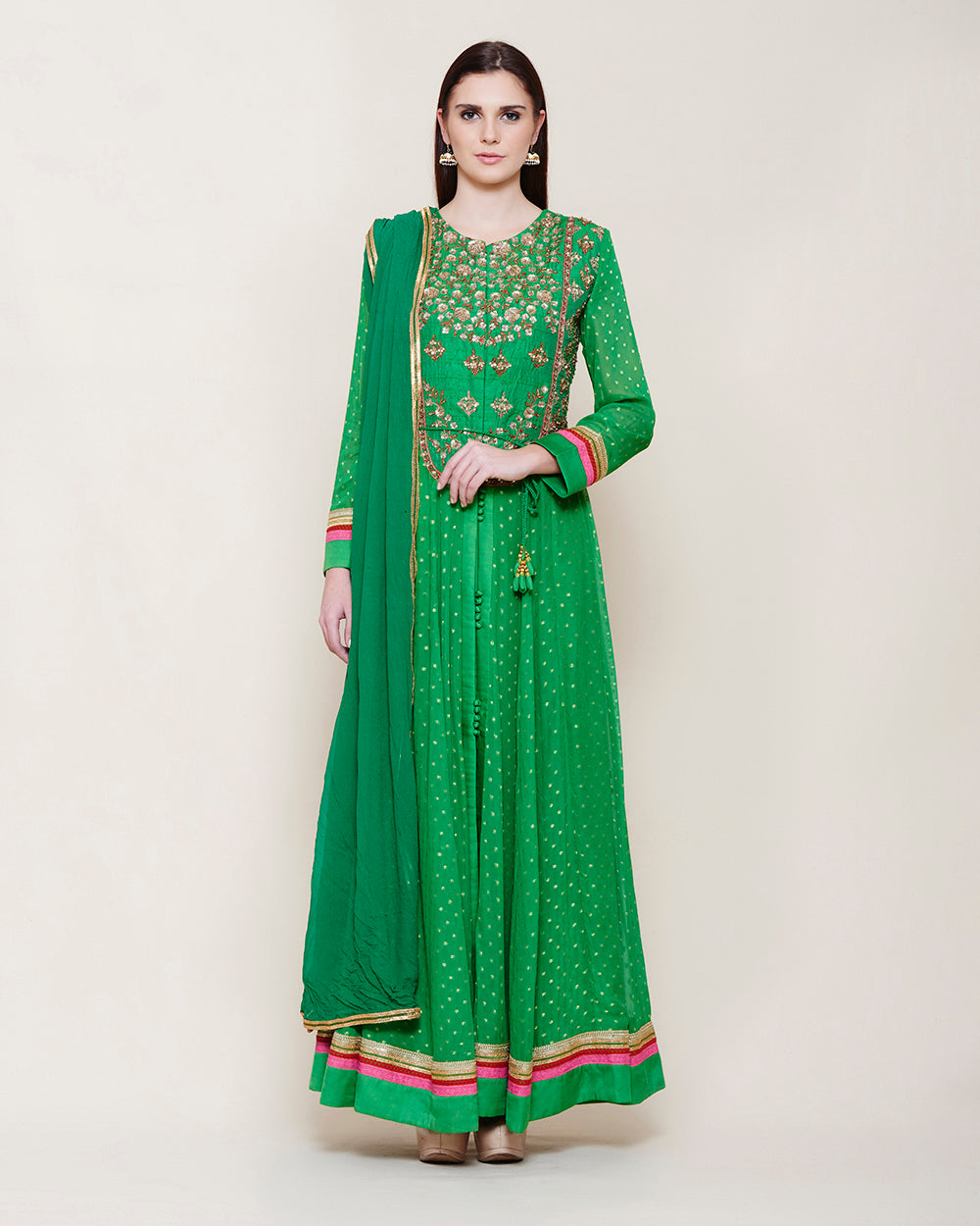 Green Anarkali Set