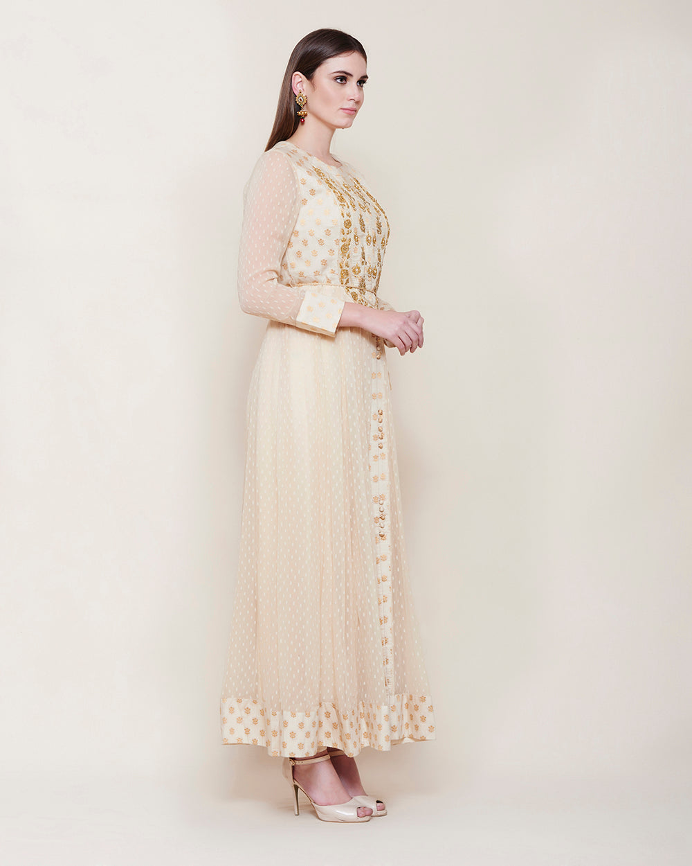 OFF WHITE ZARDOZI ANARKALI