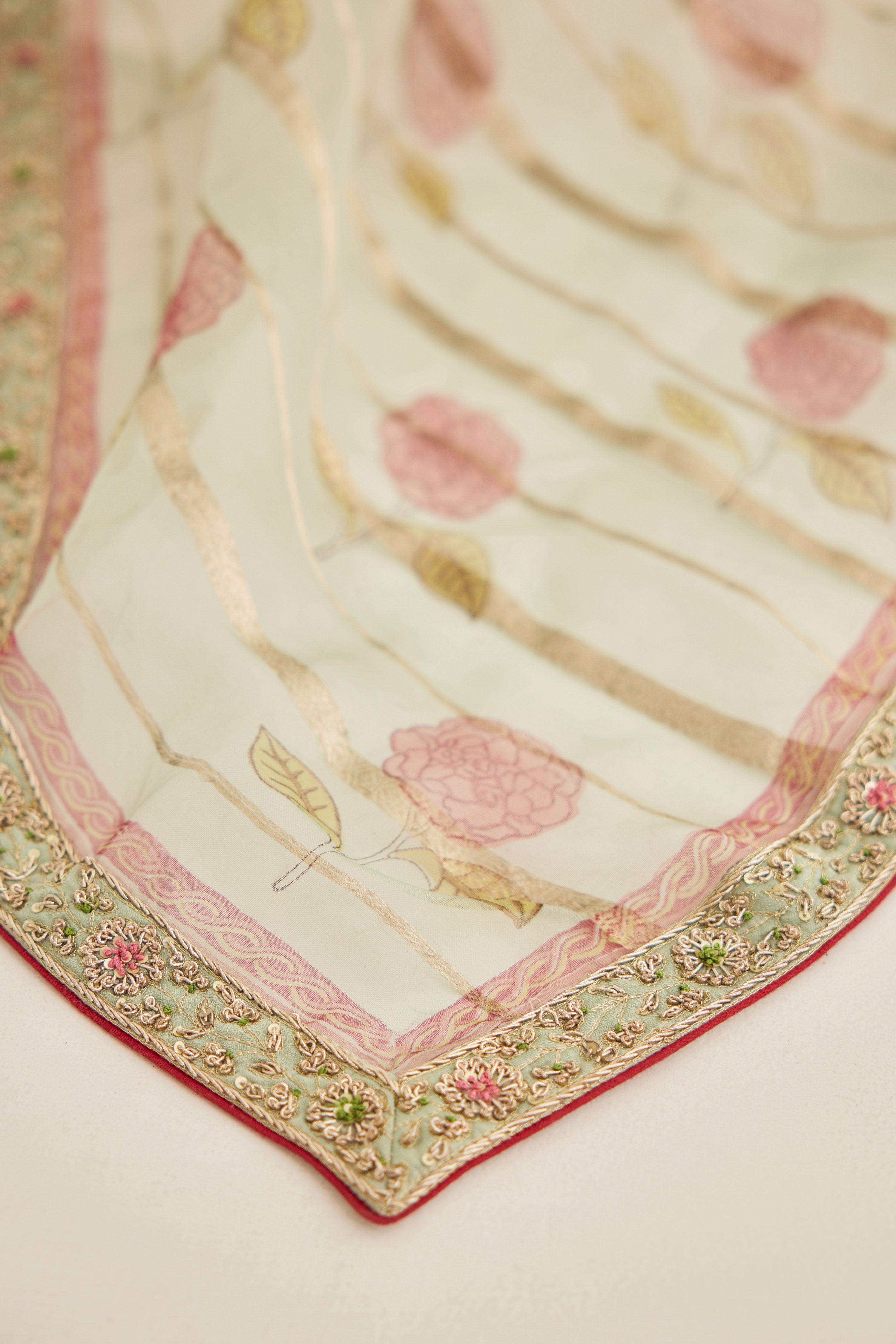 Smoke Green Saree Set