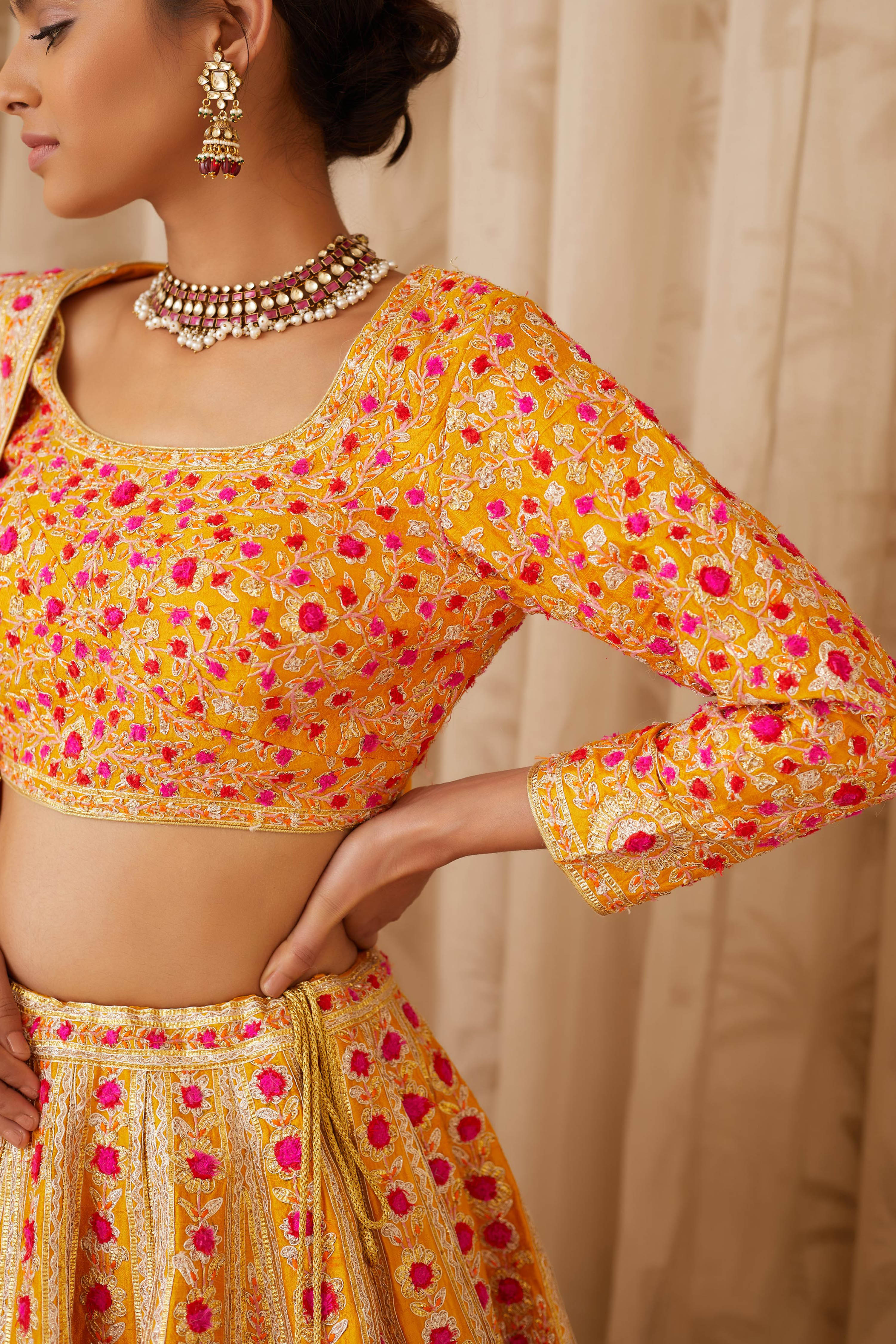 Mustard Yellow Lehenga Set