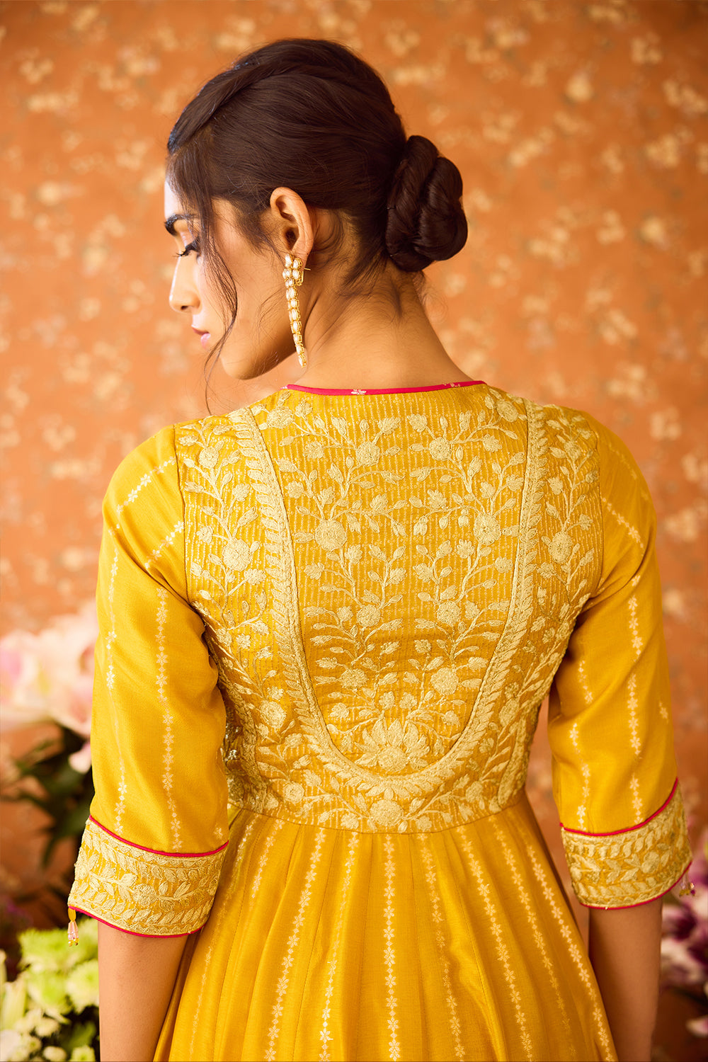 Golden Yellow Anarkali Set