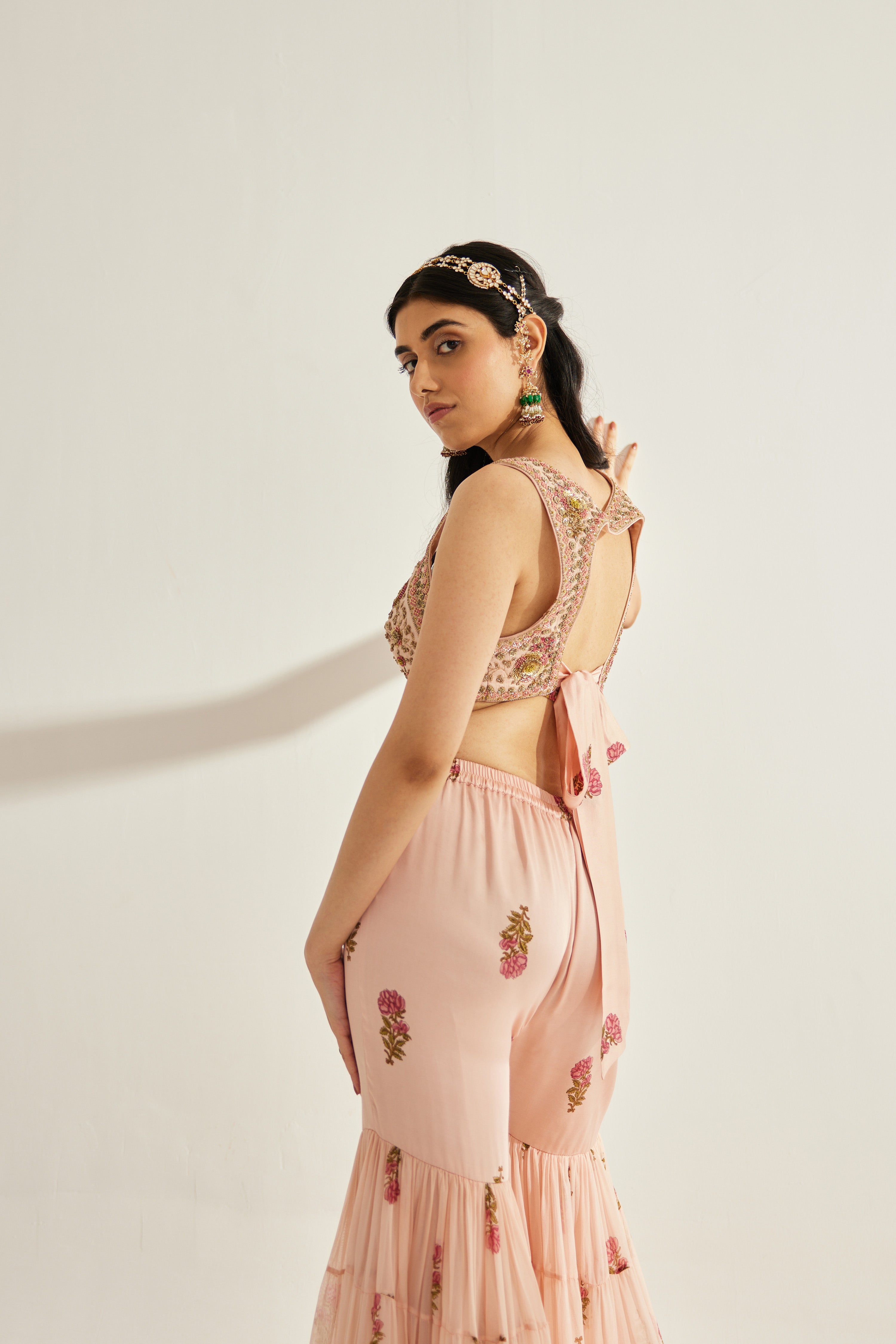 Shell Pink Sharara Set