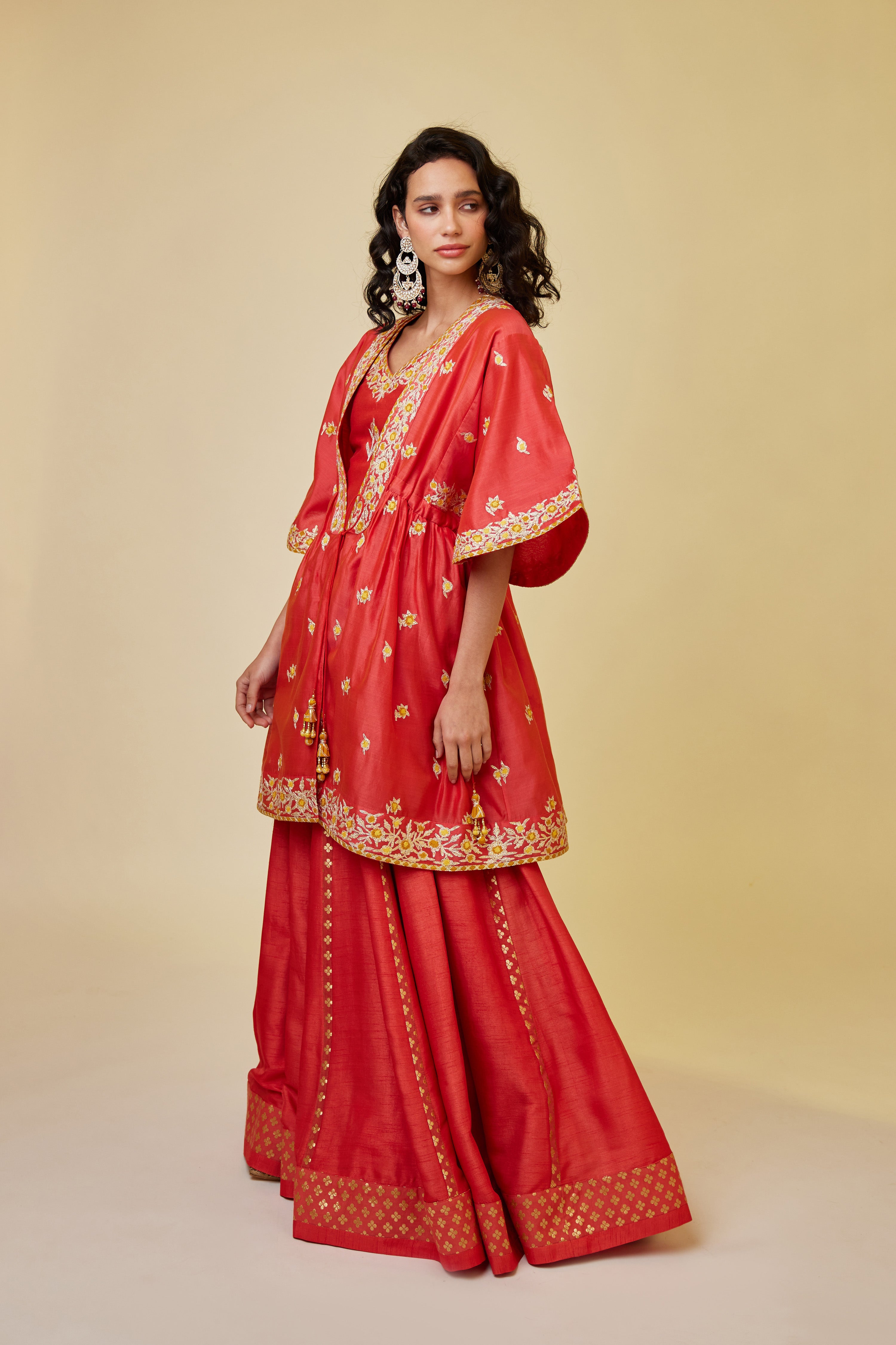 Spicy Orange Skirt Set