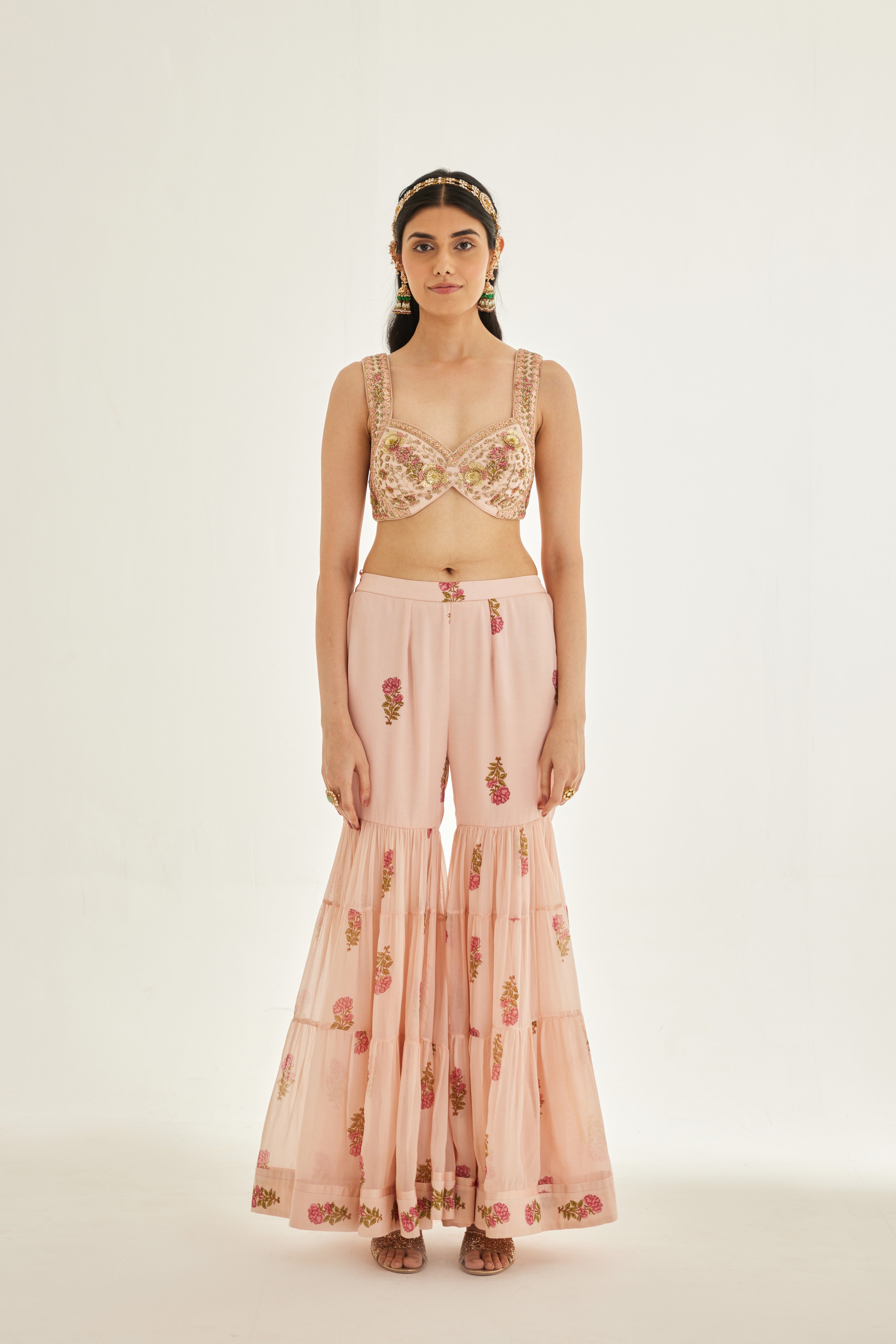 Shell Pink Sharara Set