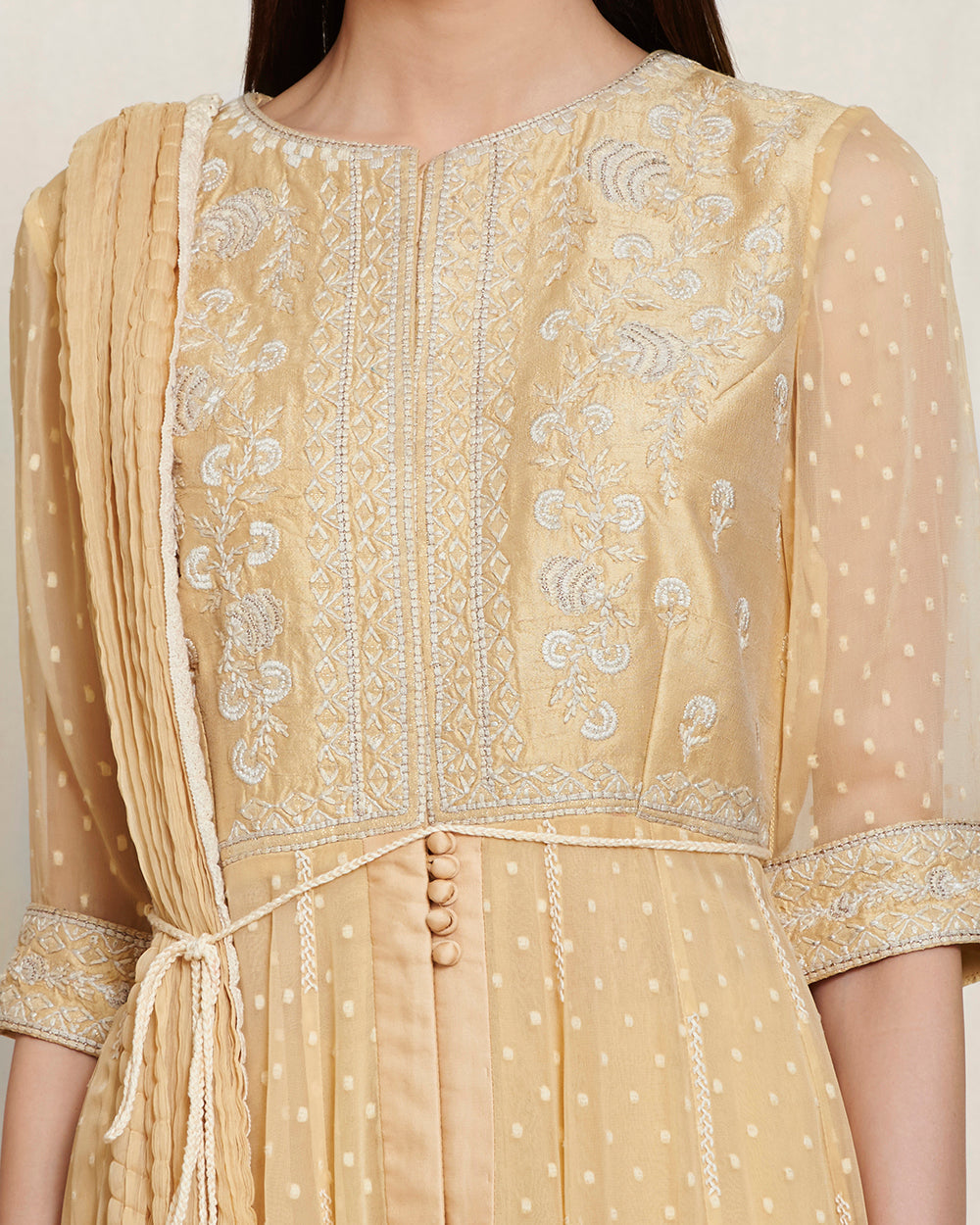 Beige Anarkali Set