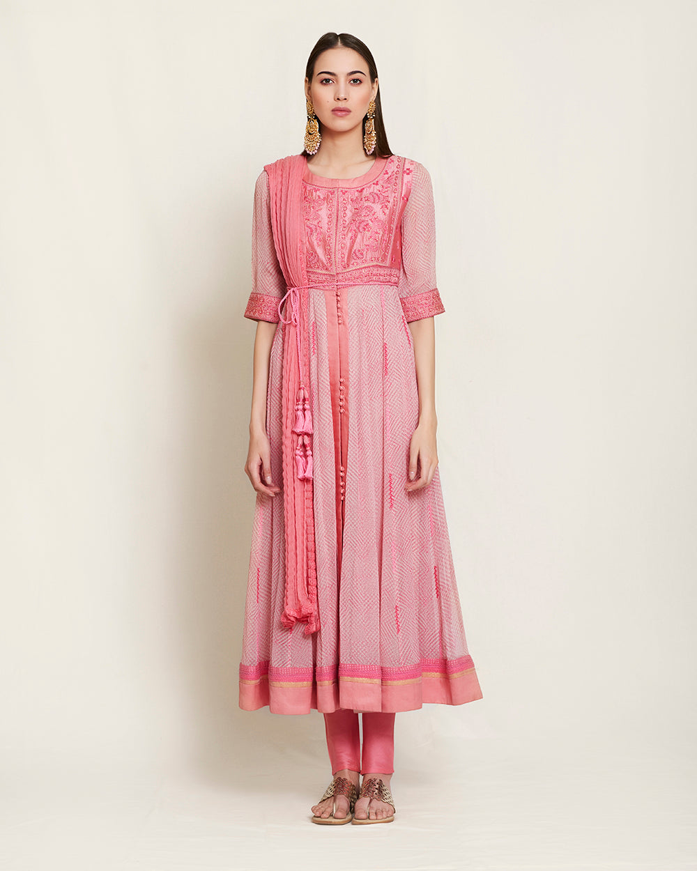 Pink silk kurta set