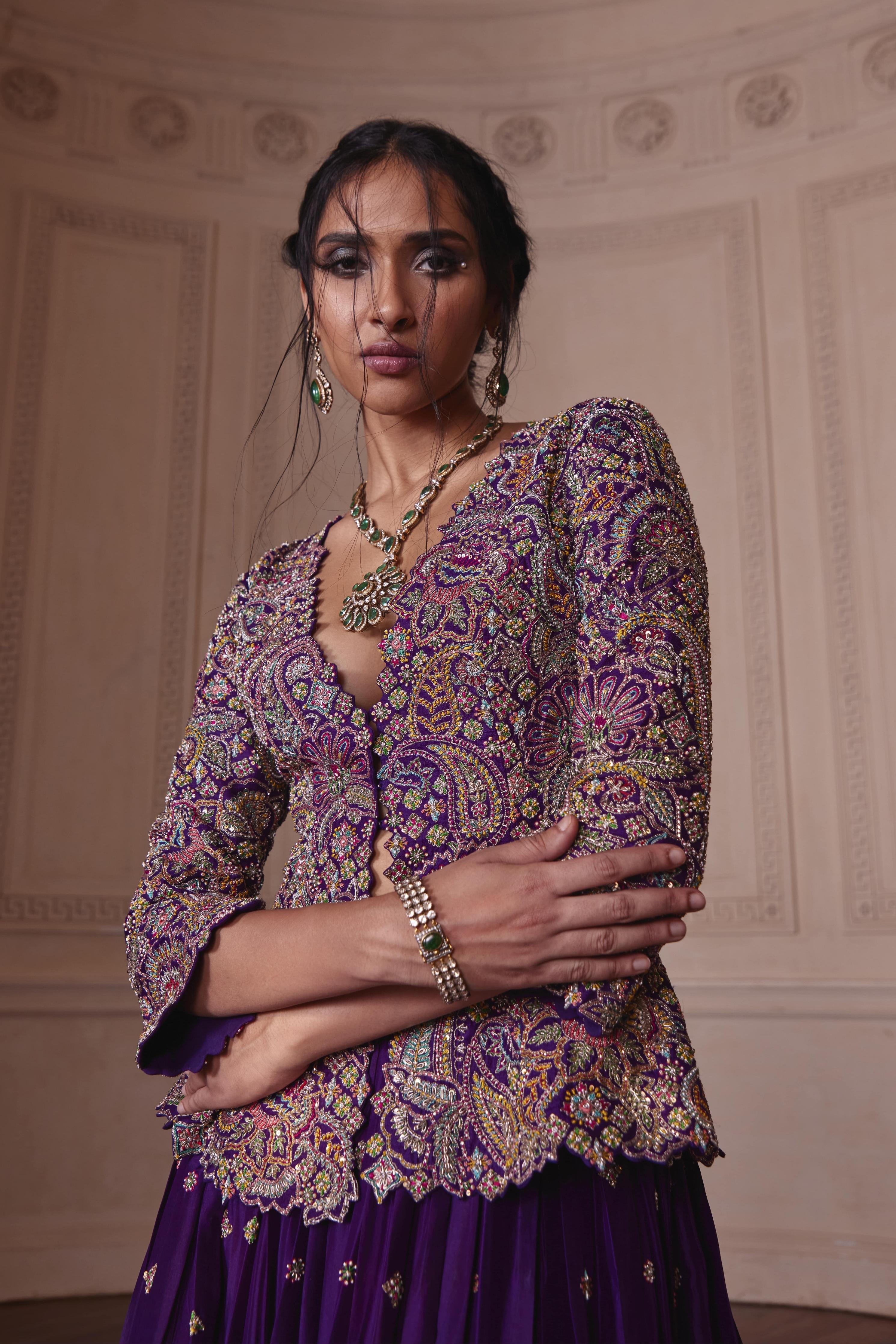 Meenakari Jacket and Lehenga