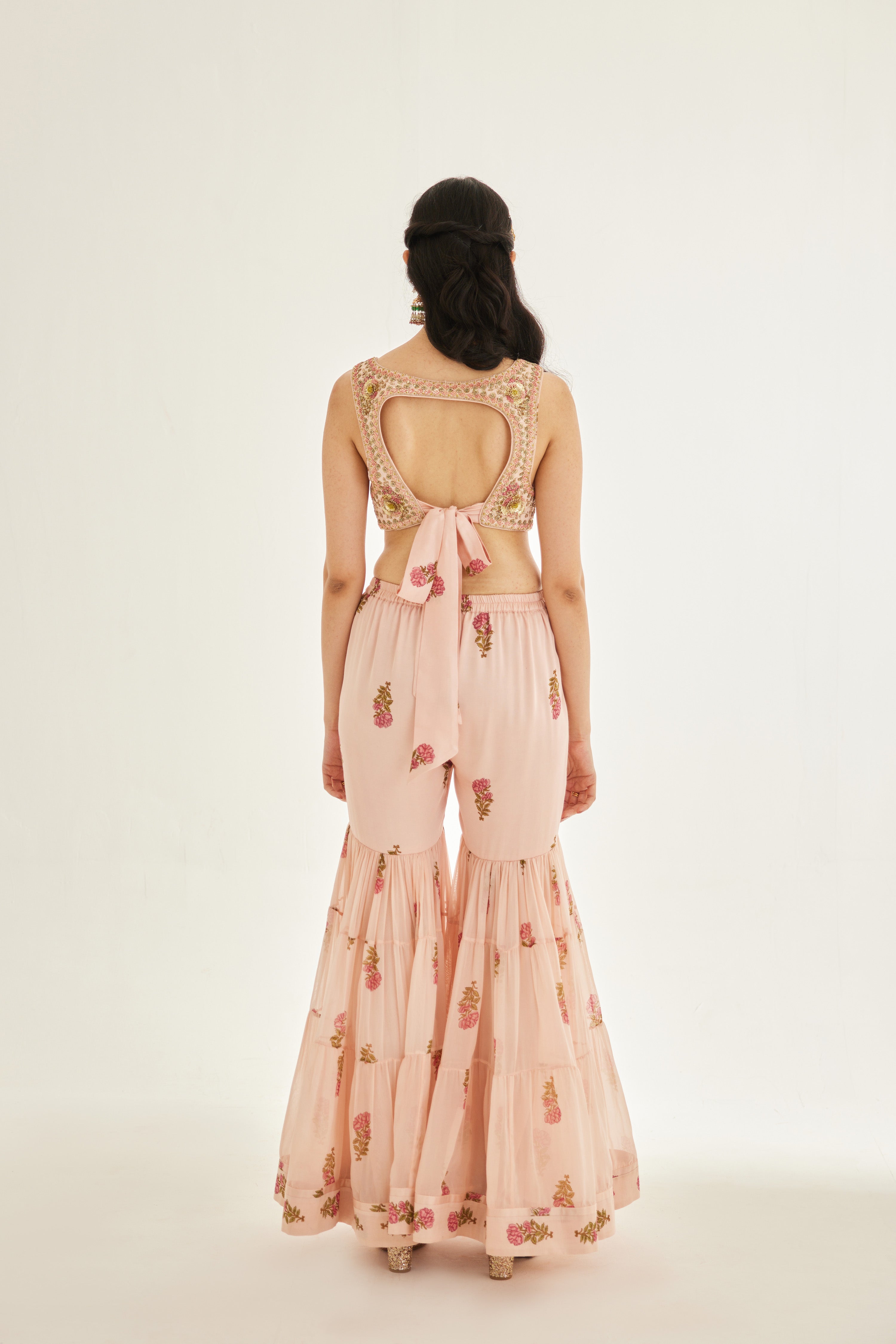 Shell Pink Sharara Set