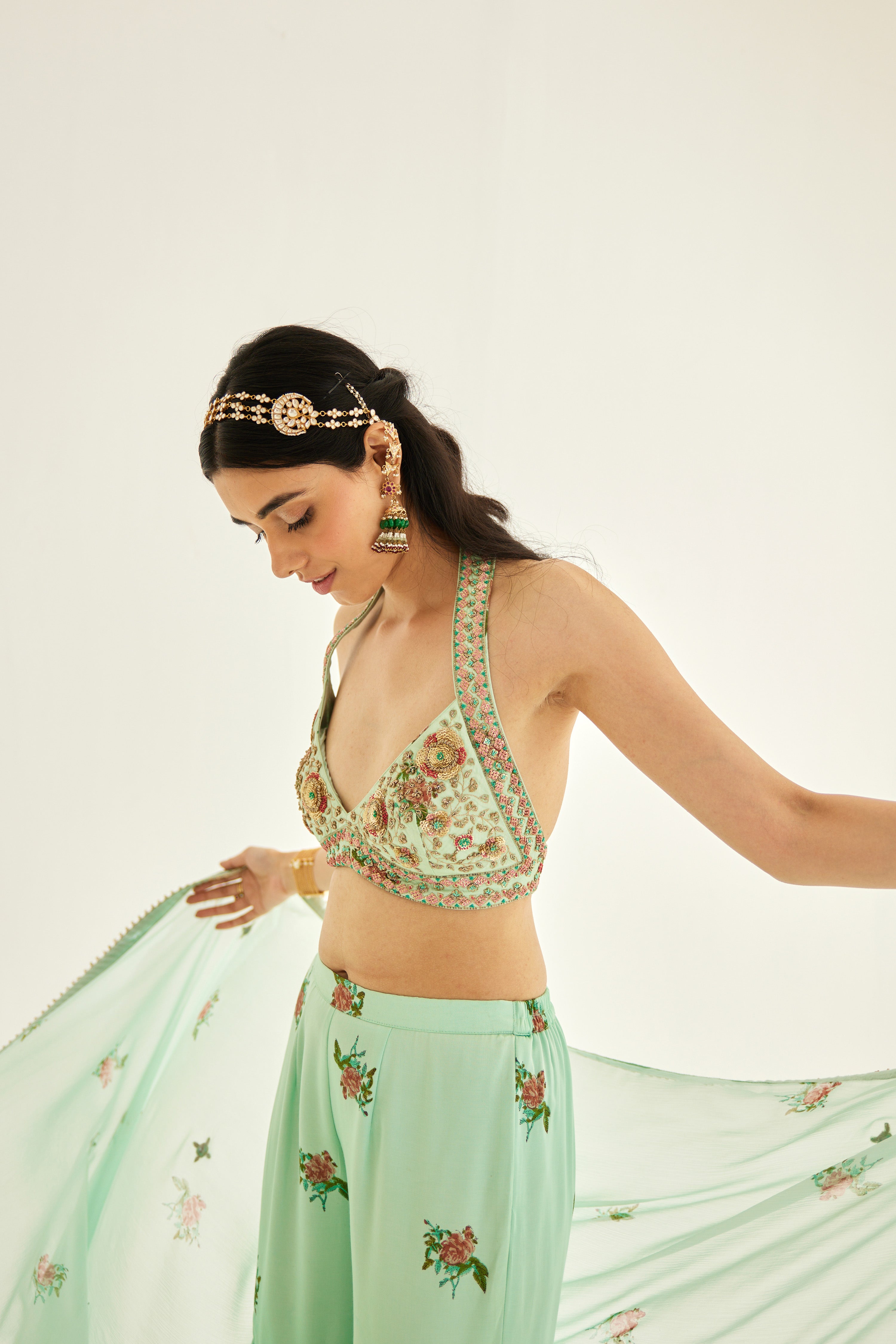 Plume Blue Sharara Set