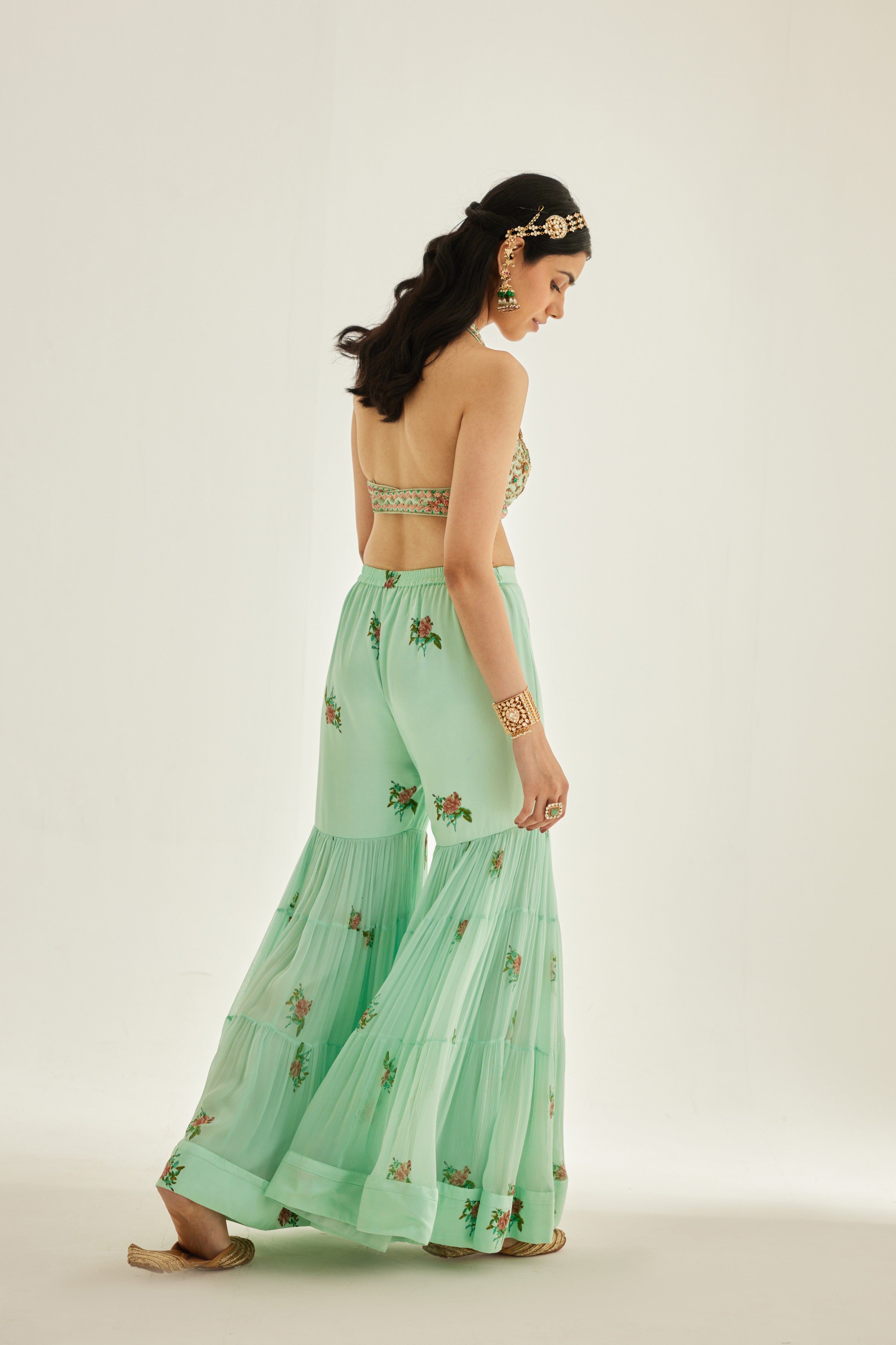 Plume Blue Sharara Set