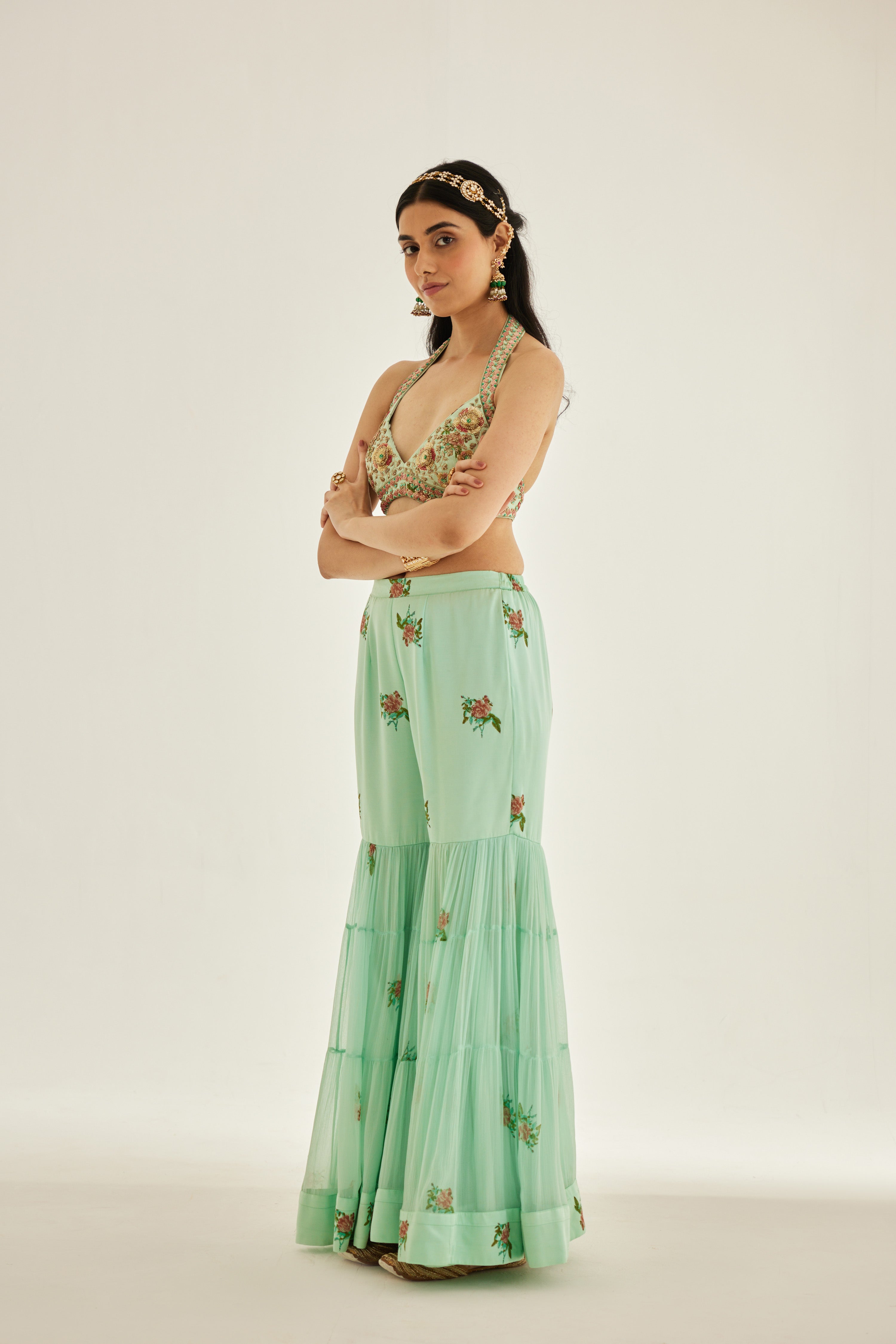 Plume Blue Sharara Set