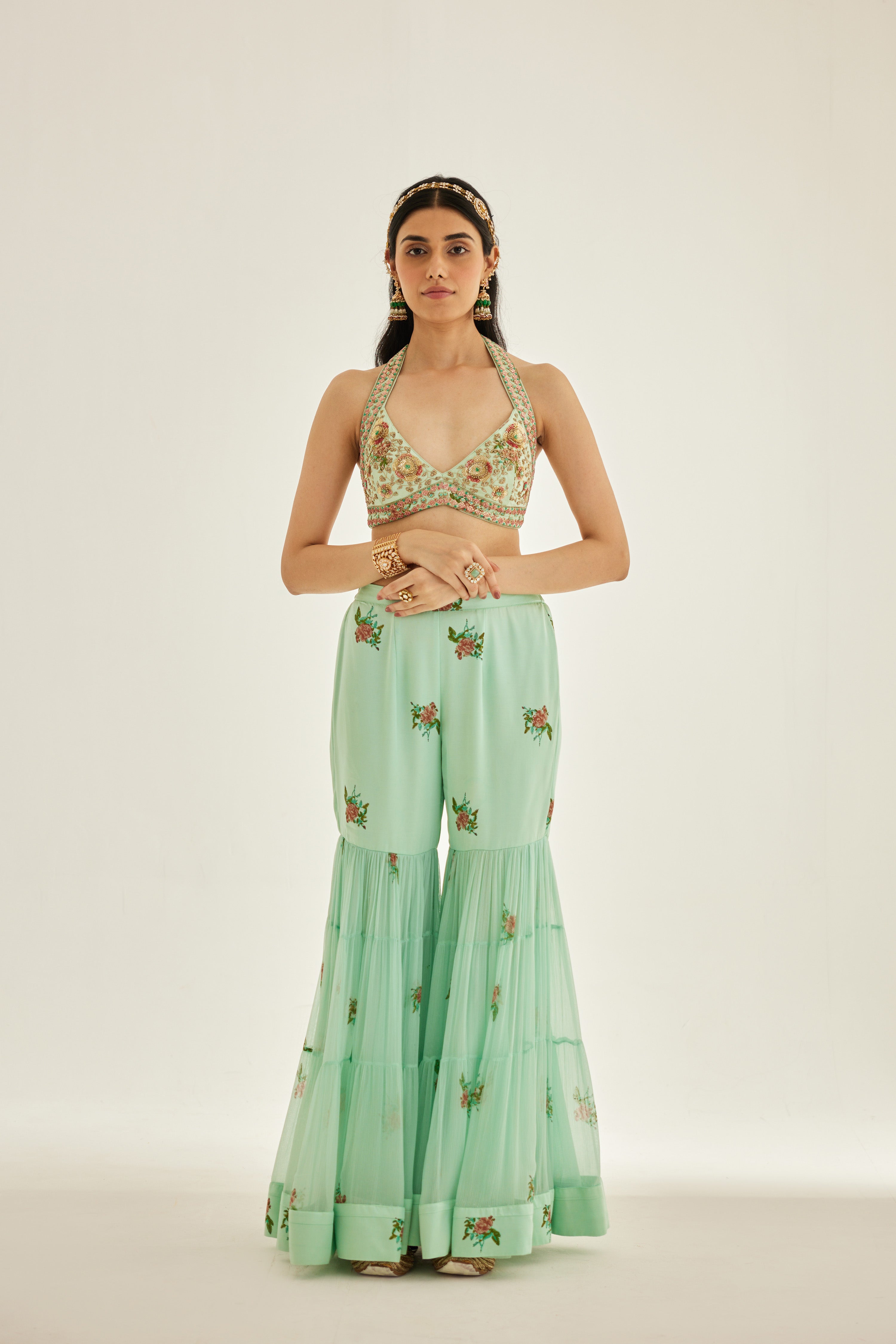 Plume Blue Sharara Set