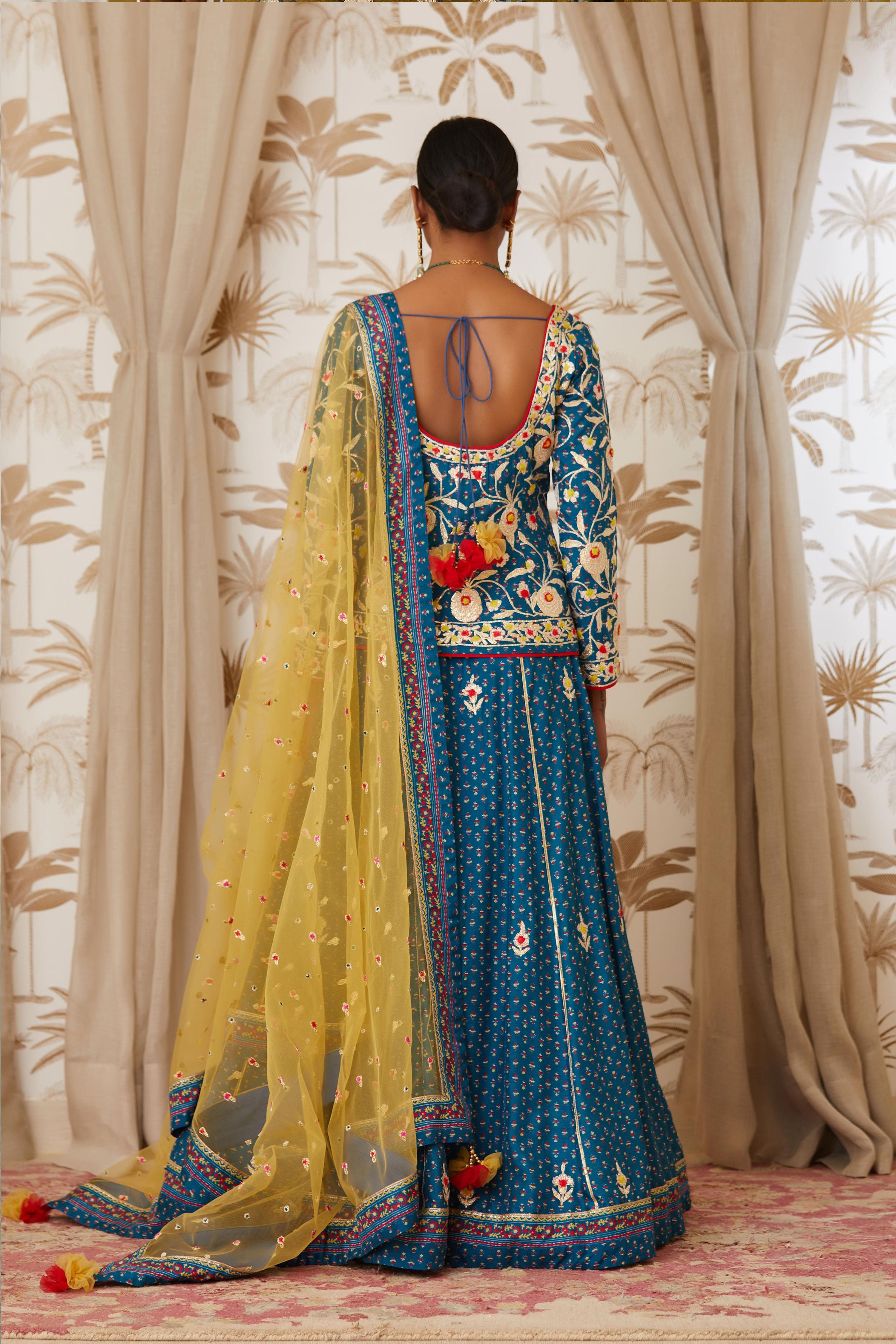 Teal Blue Short Kurta Set