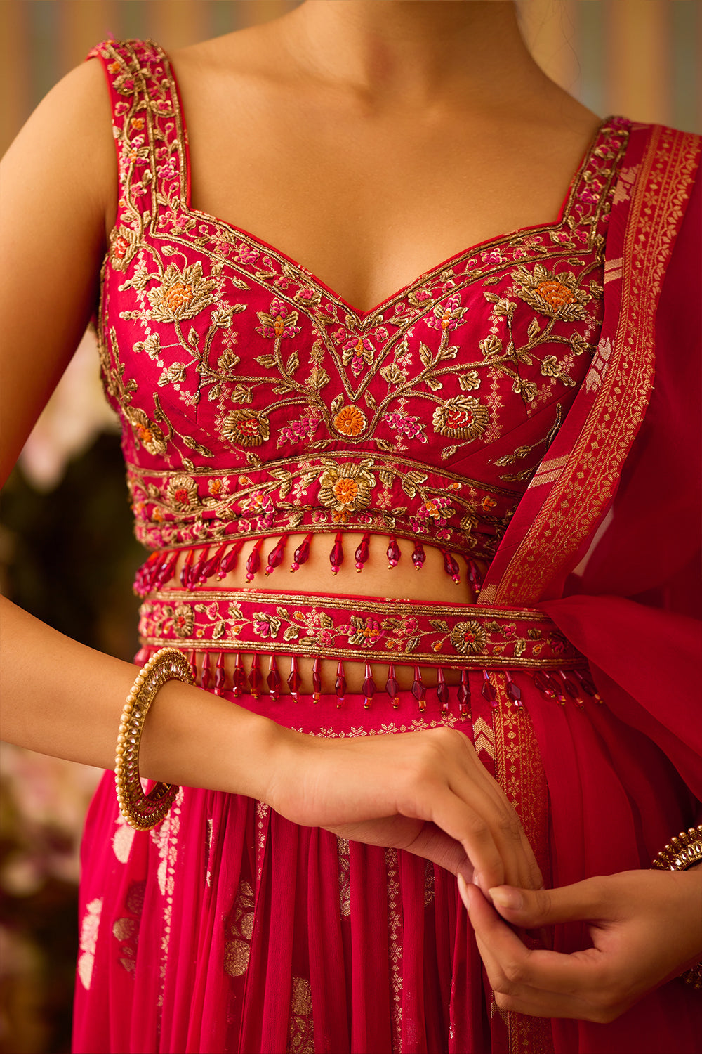 Scarlet Red Lehenga Set